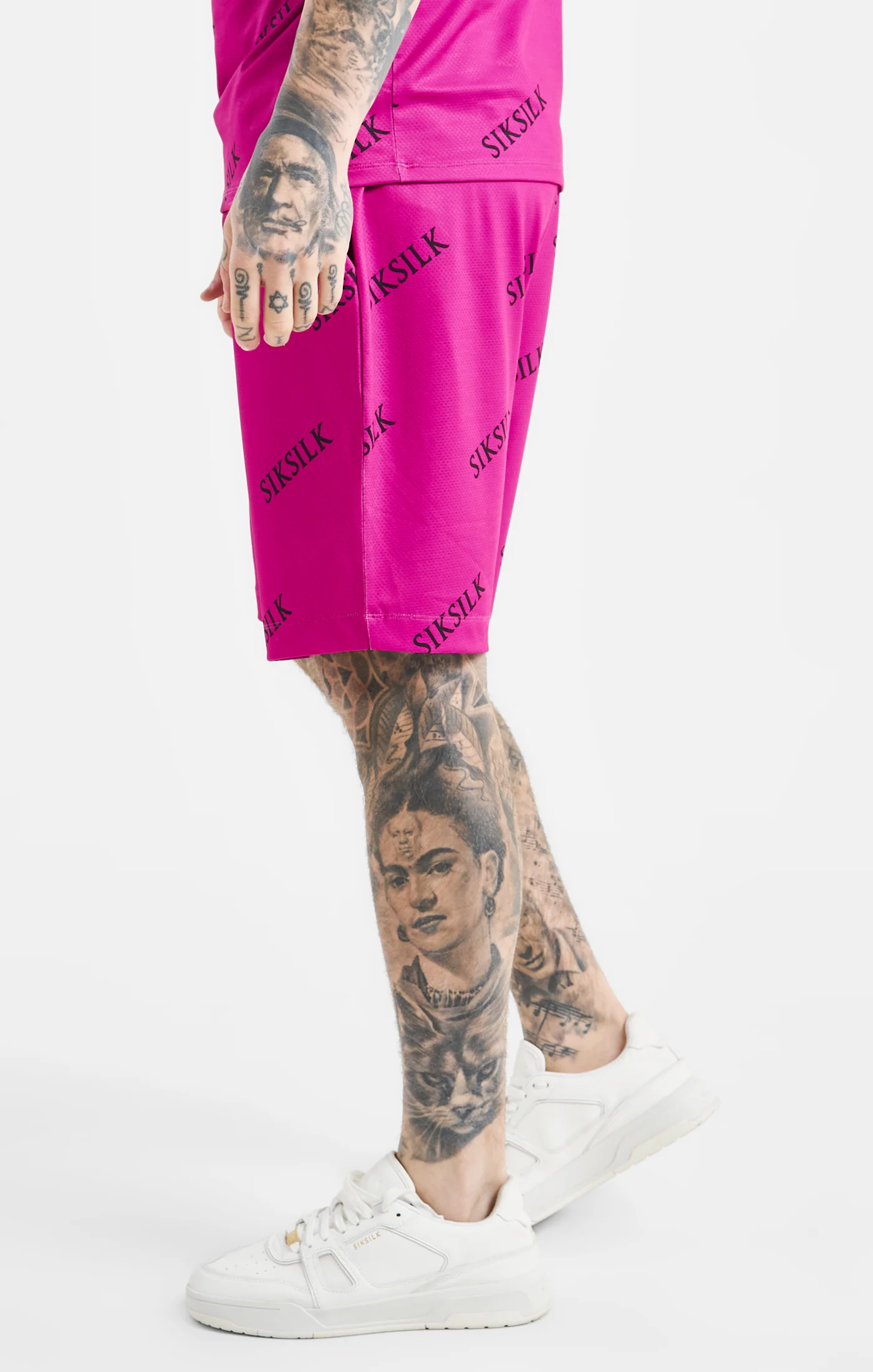 Pink Logo Muscle Fit T-Shirt And Short Set - Image 4