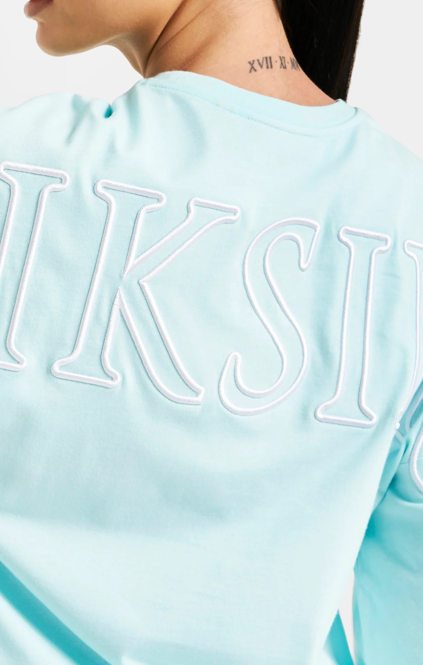 Aqua Branded Crop T-Shirt - Image 2