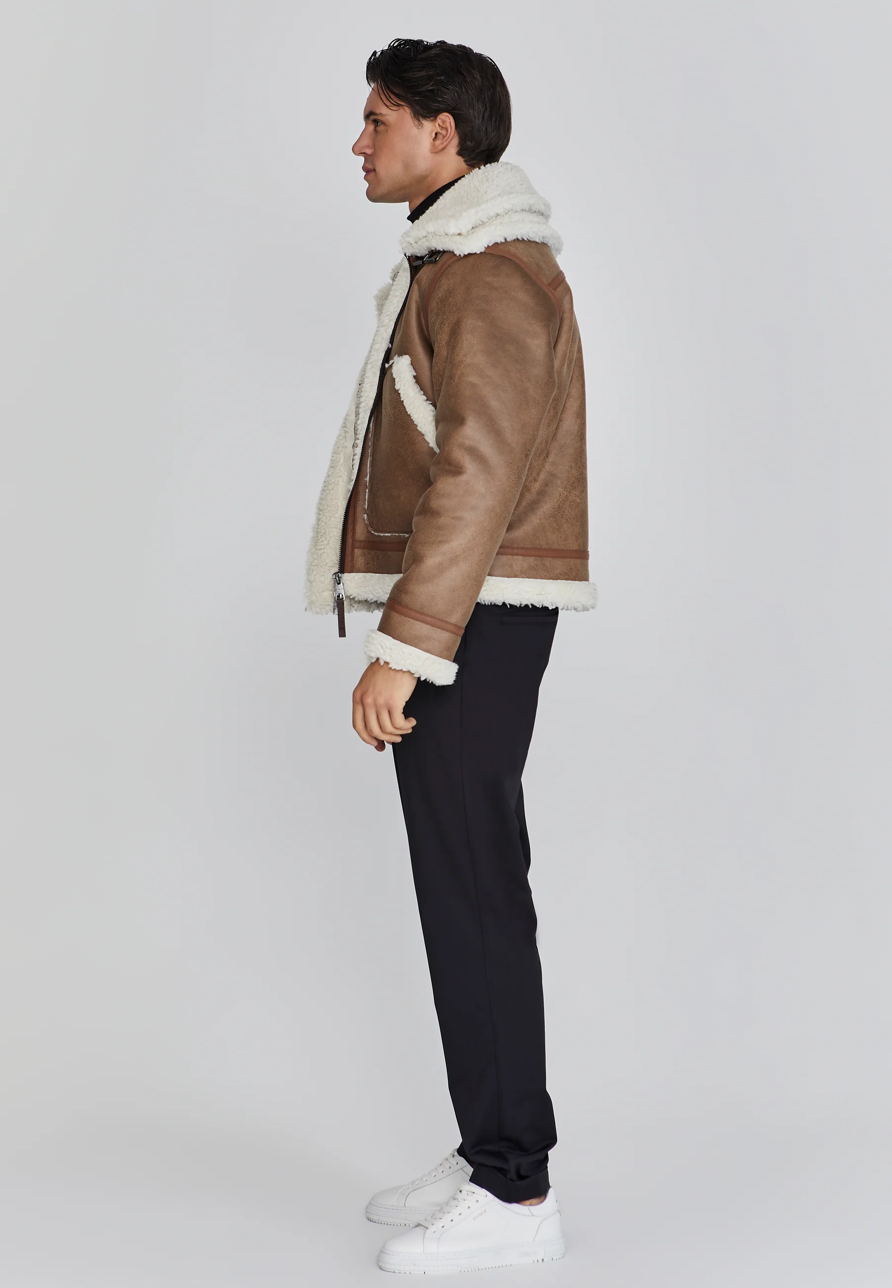 Brown Aviator Jacket - Image 2