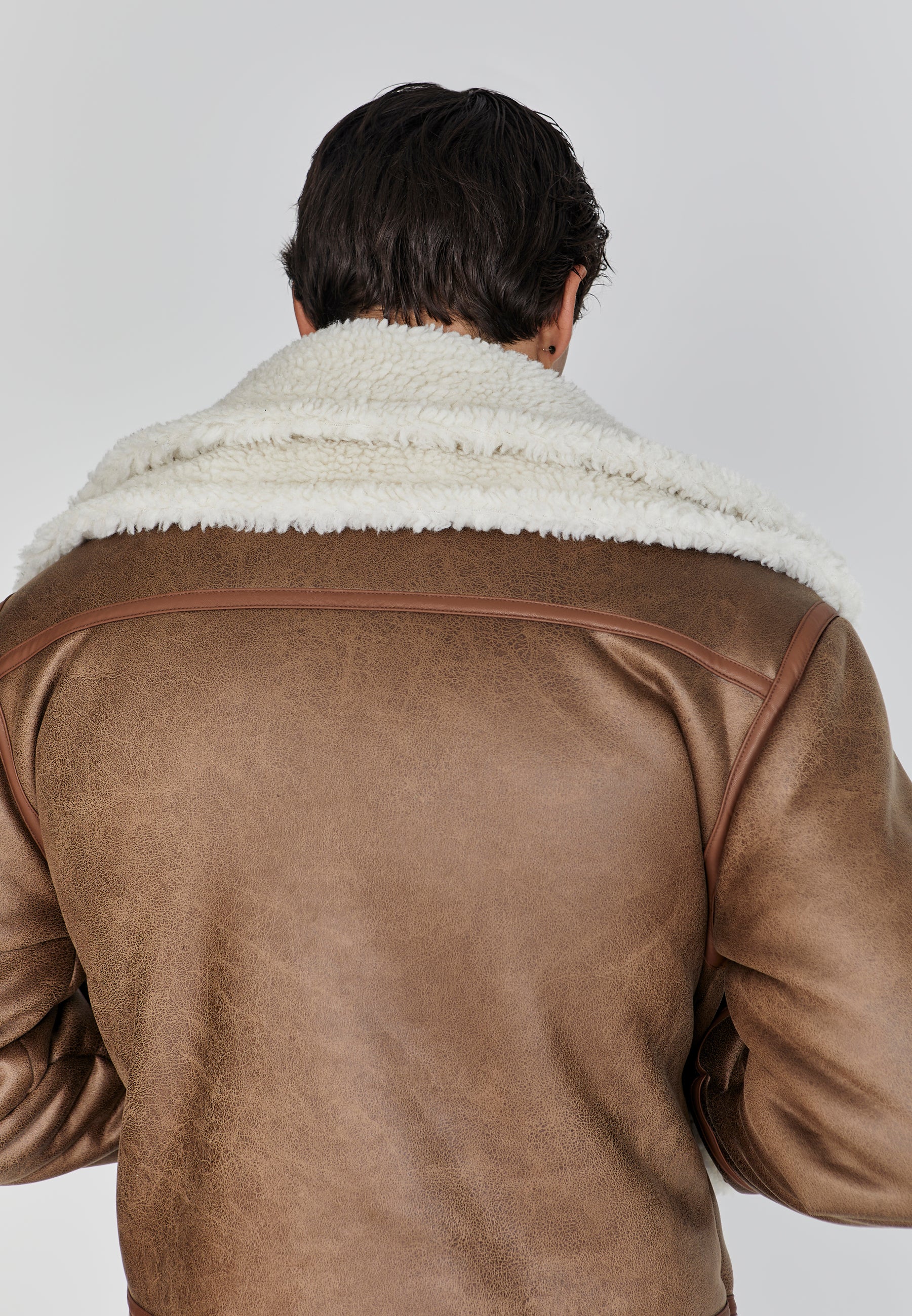 Brown Aviator Jacket - Image 3