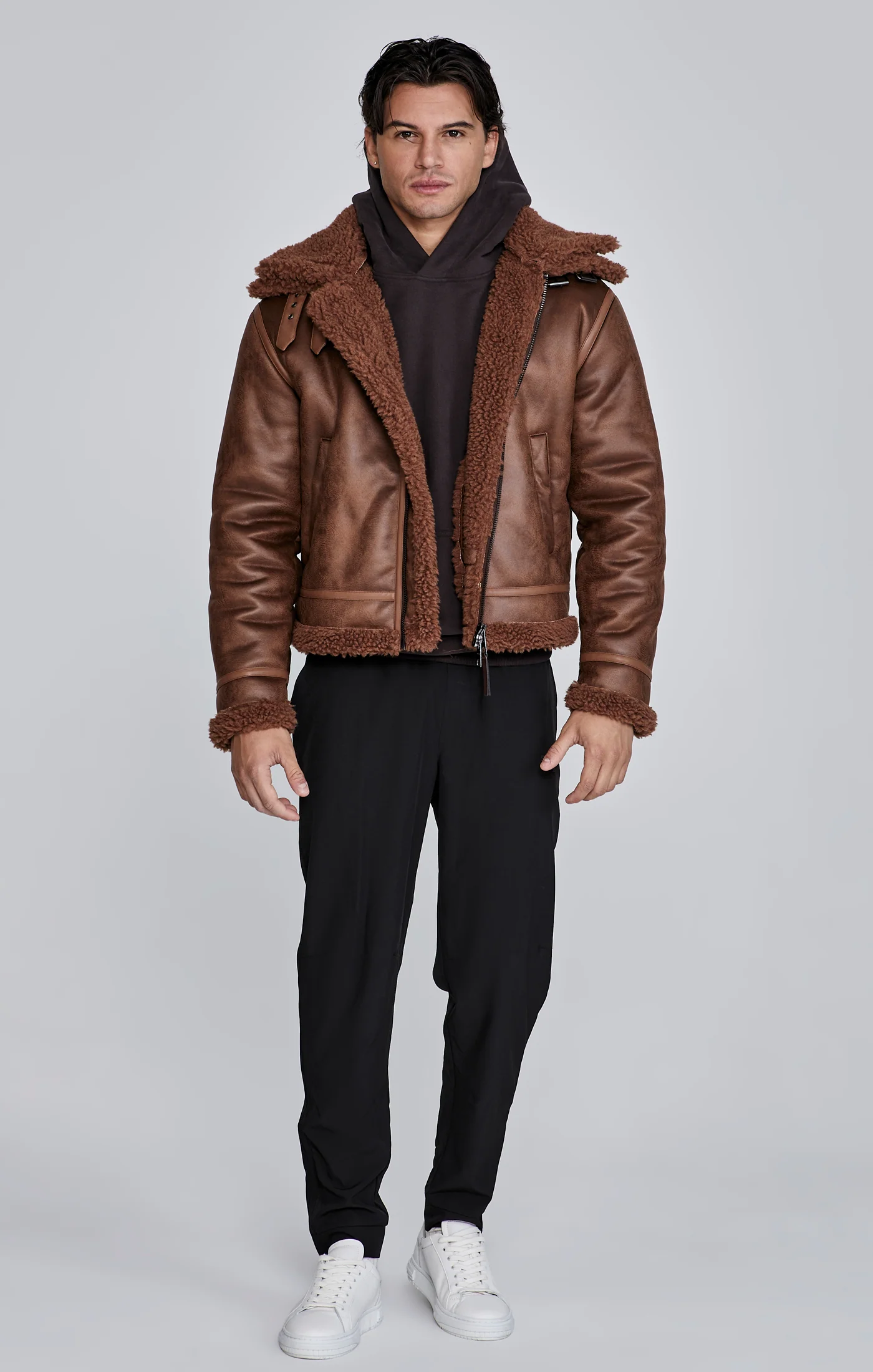 Brown Aviator Jacket - Image 2
