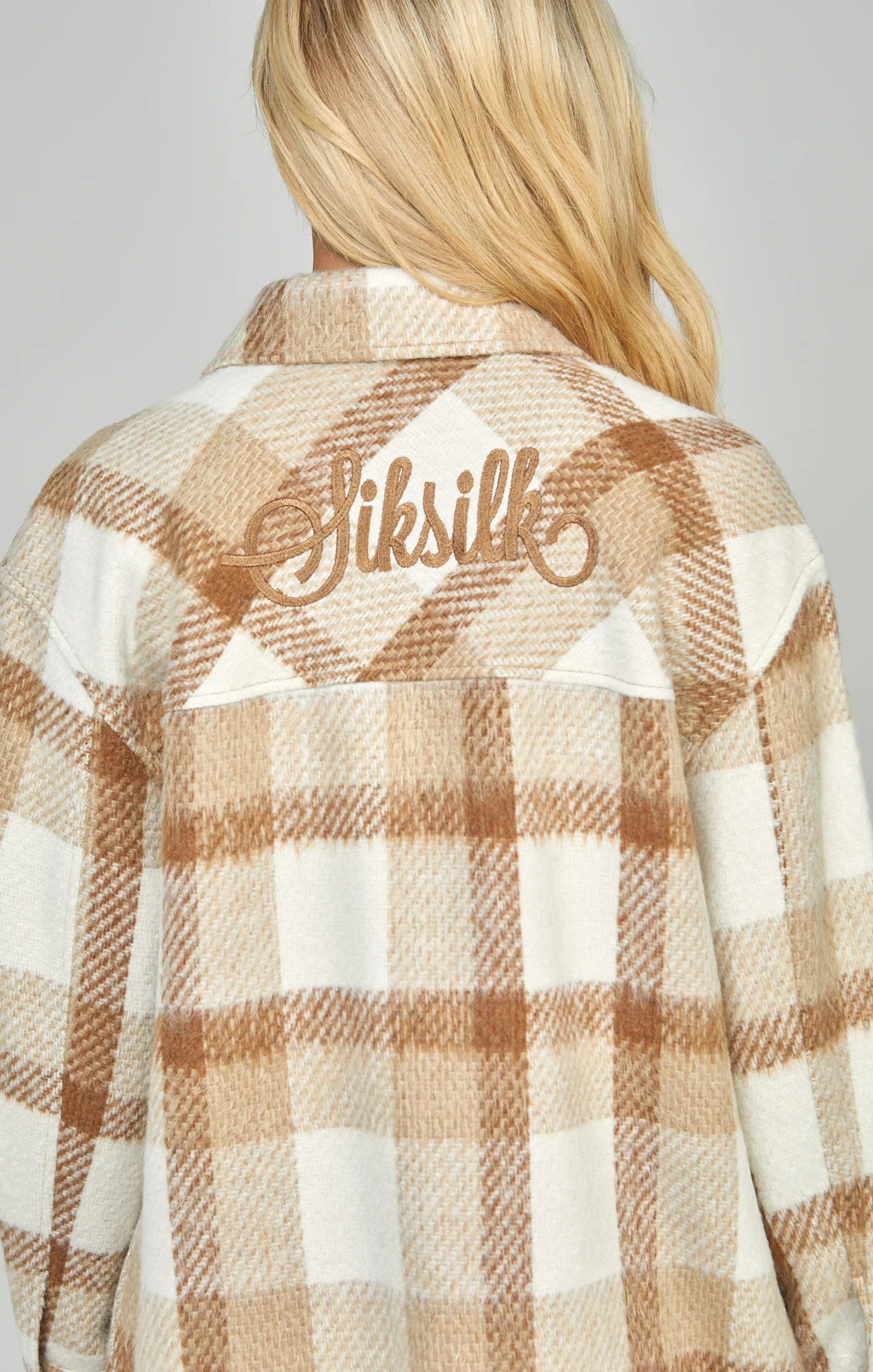 Beige Checked Shacket - Image 2