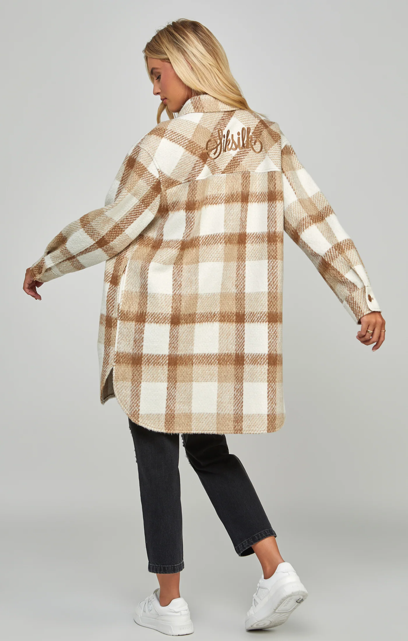 Beige Checked Shacket - Image 5