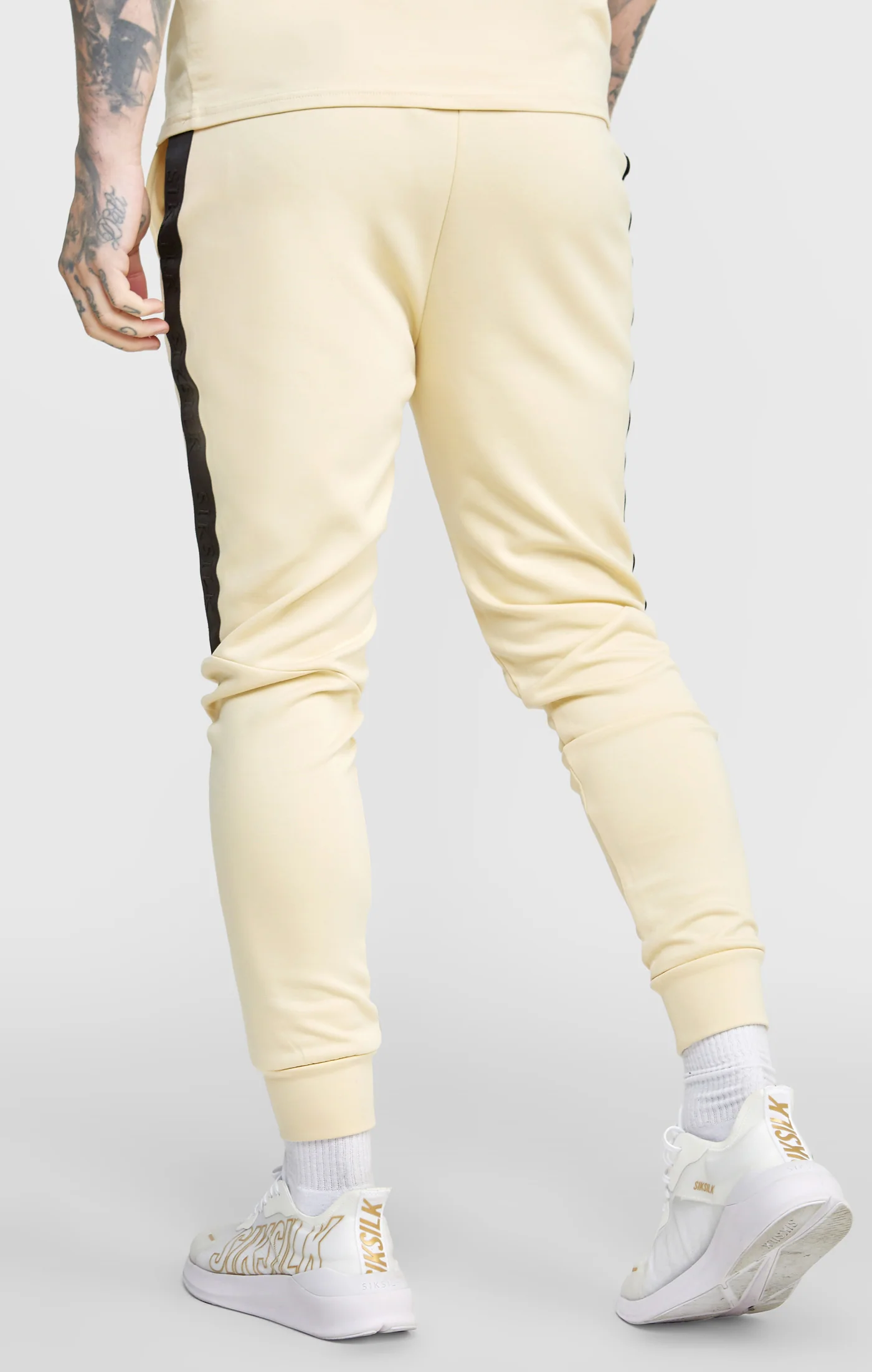 Beige Taped Cuffed Jogger - Image 4