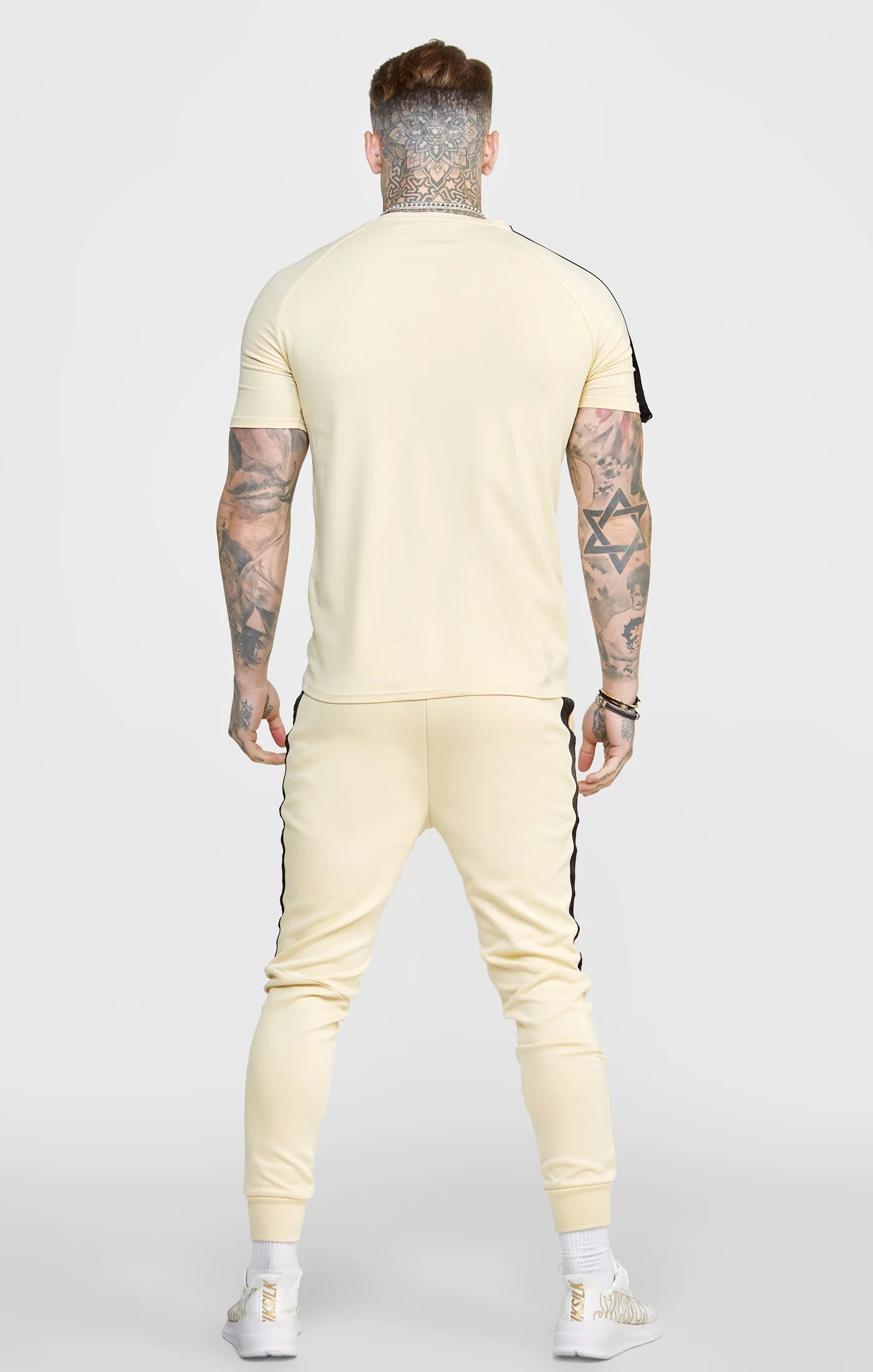 Beige Taped Cuffed Jogger - Image 5