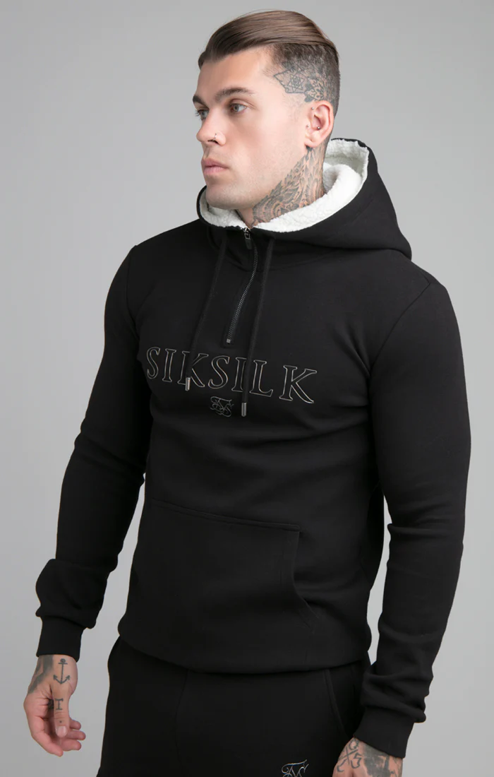 Black Borg Quarter Zip Hoodie