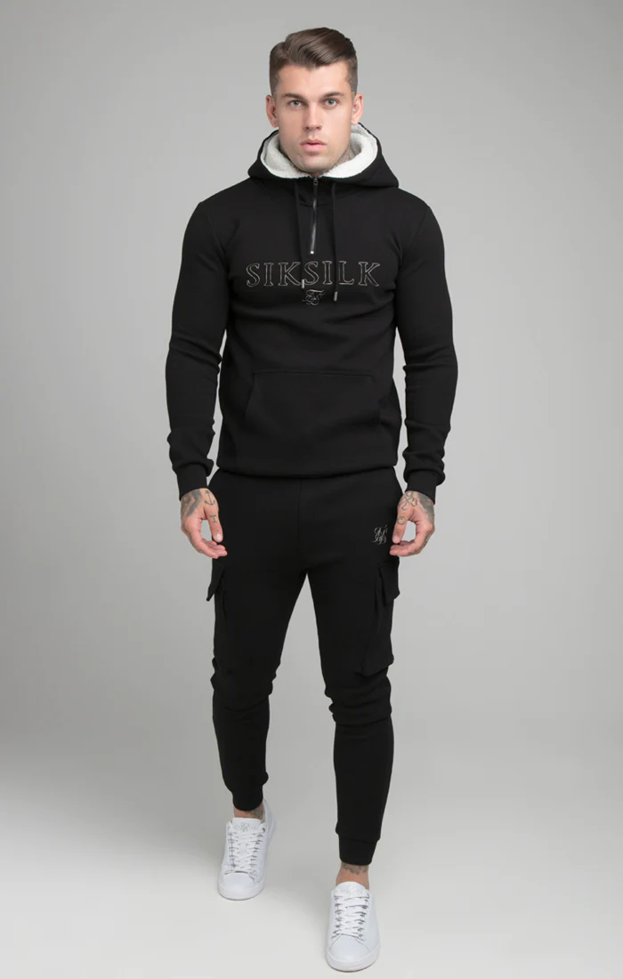 Black Borg Quarter Zip Hoodie - Image 3