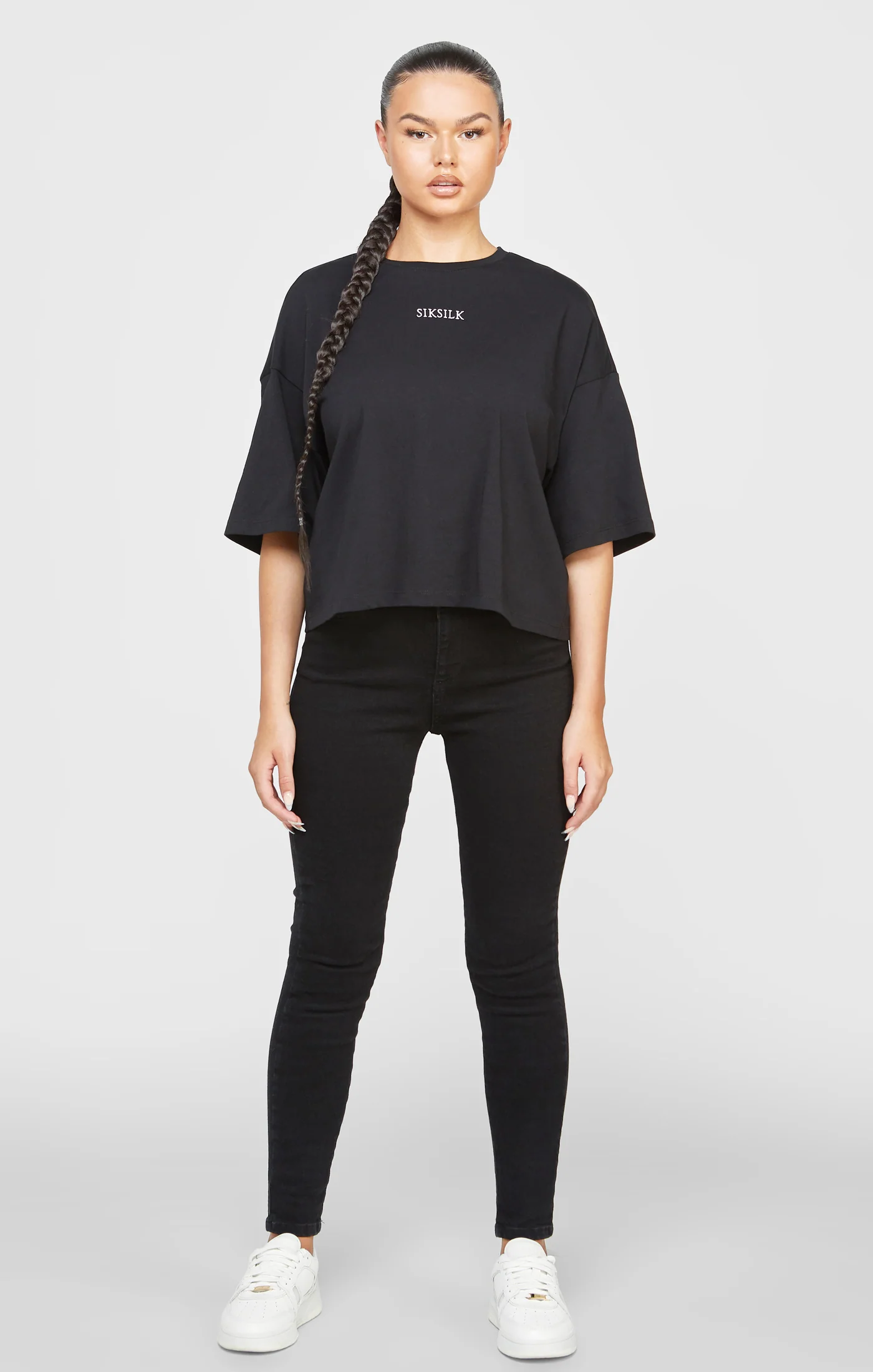 Black Branded Crop T-Shirt - Image 3