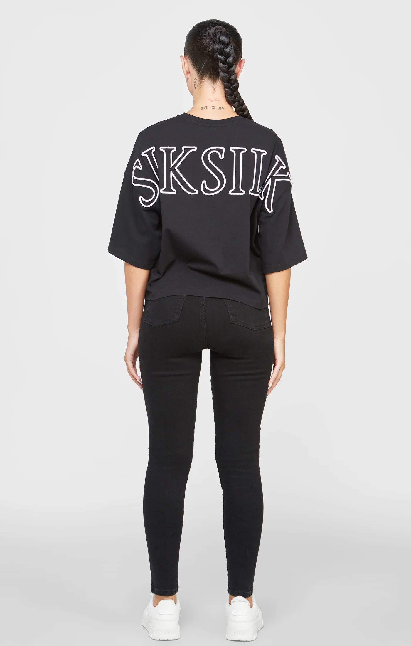 Black Branded Crop T-Shirt - Image 5