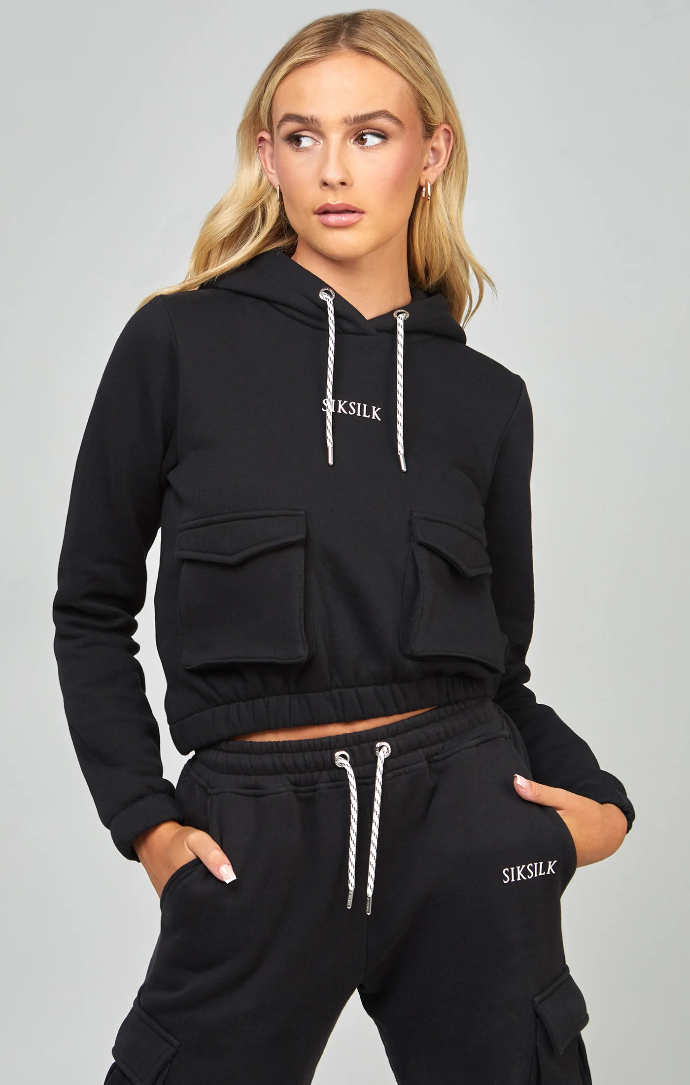 Black Cargo Pocket Hoodie - Image 4