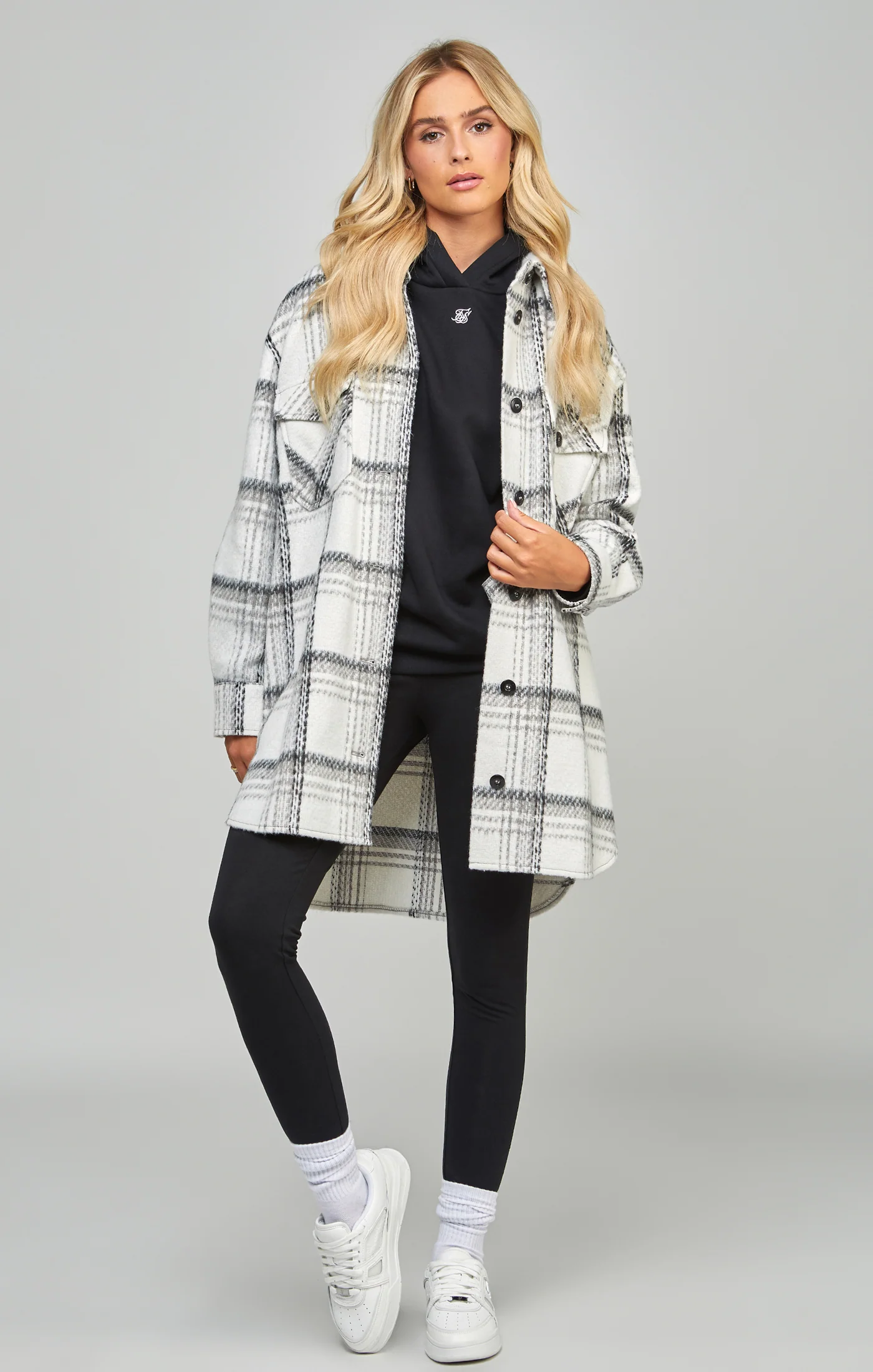 Black Checked Shacket - Image 3