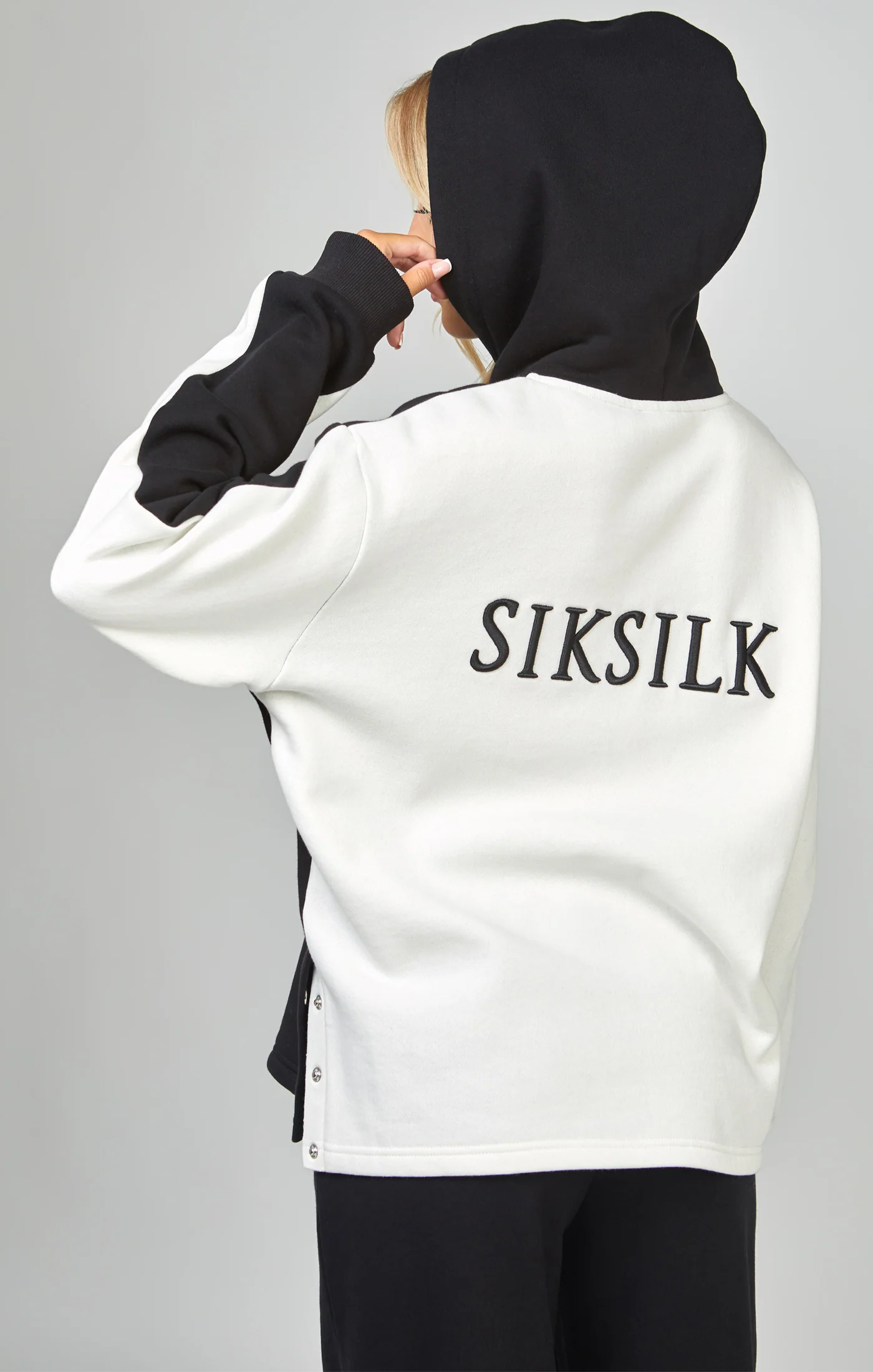 Black Contrast Oversized Overhead Hoodie - Image 2