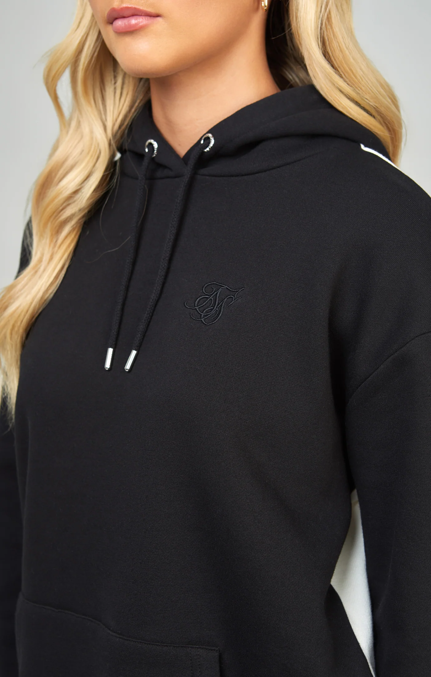 Black Contrast Oversized Overhead Hoodie - Image 3
