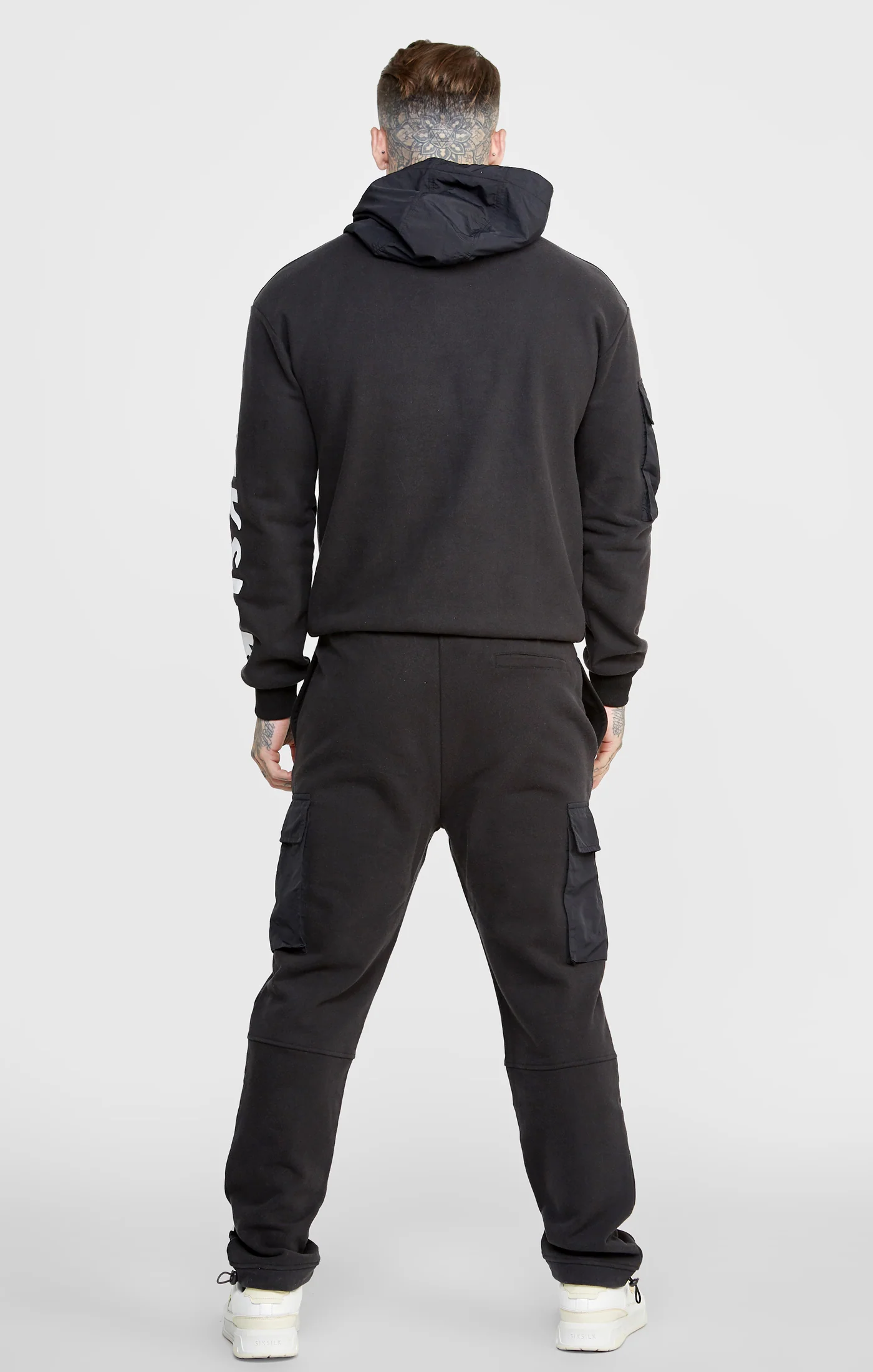 Black Contrast Pocket Oversized Hoodie - Image 5