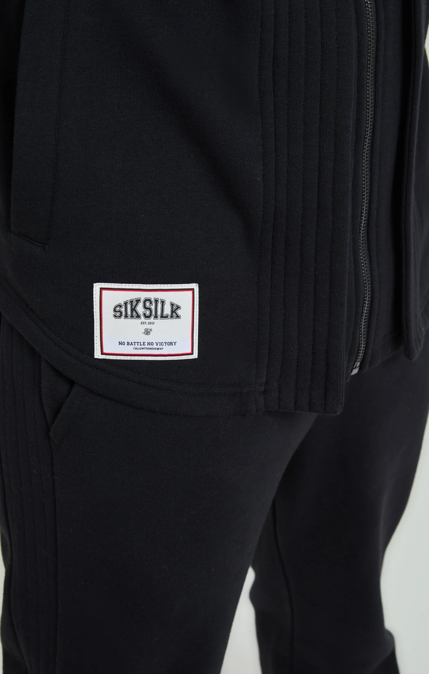 Black Dual Layer Baseball Zip-Thru Hoodie - Image 6