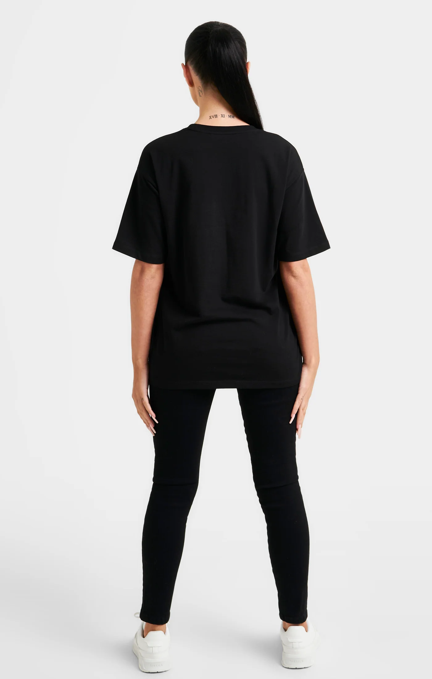Black Embroidered Boyfriend T-Shirt - Image 5