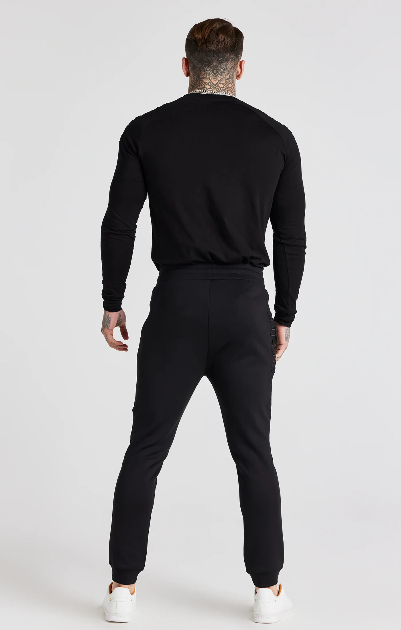 Black Embroidered Cuffed Track Pant - Image 5