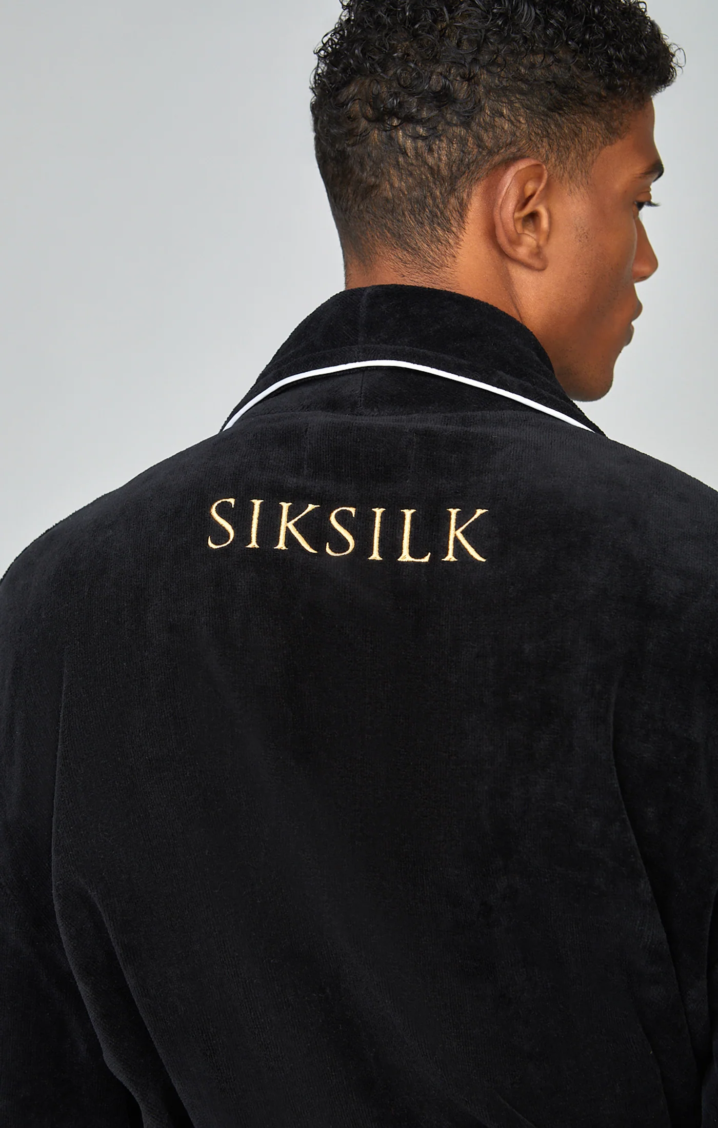 Black Embroidered Dressing Gown - Image 6