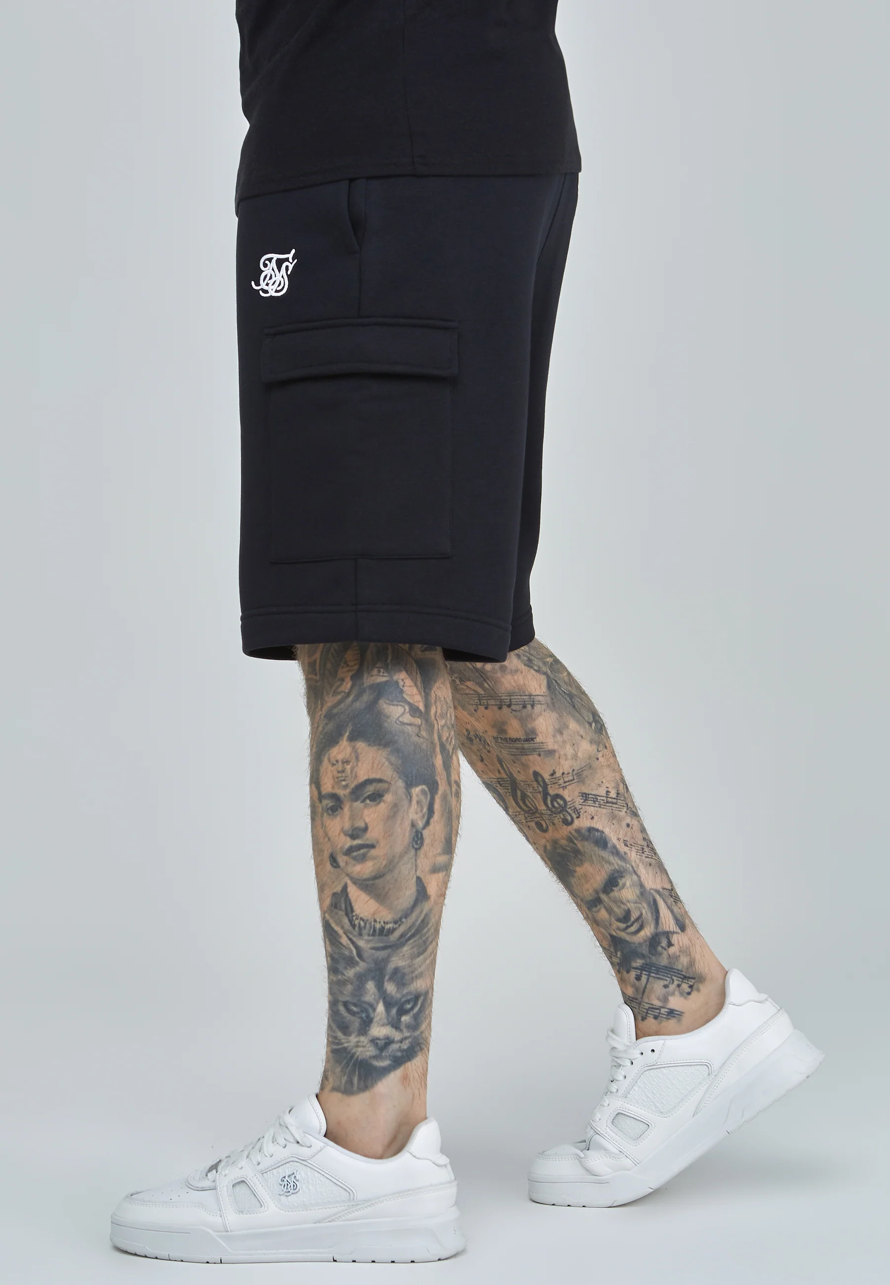 Black Essential Cargo Fleece Short - Image 3