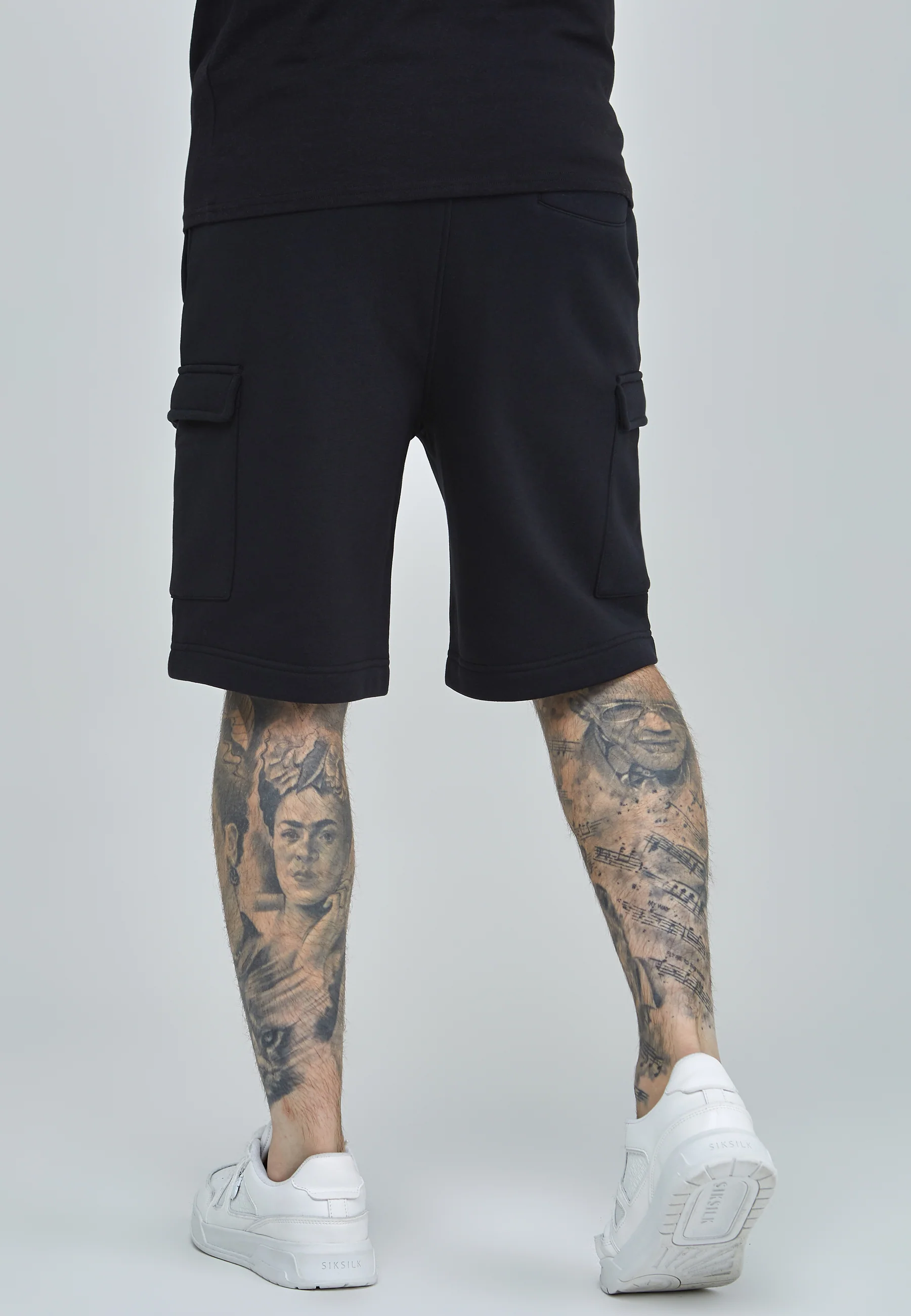 Black Essential Cargo Fleece Short - Image 4