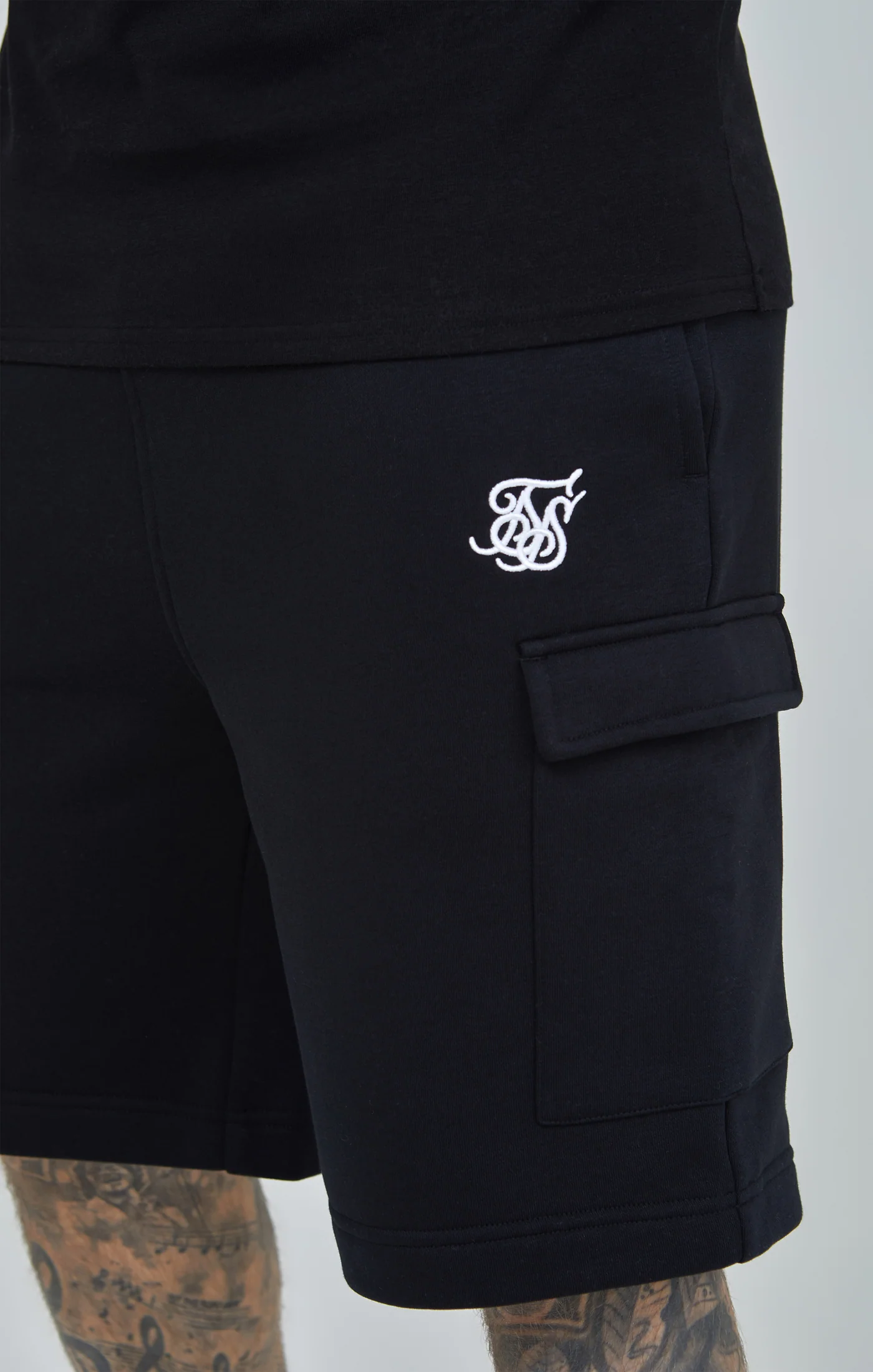 Black Essential Cargo Fleece Short - Image 6