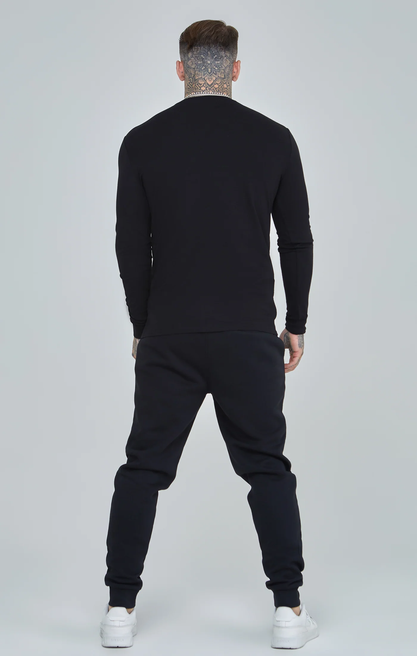 Black Essential Long Sleeve Muscle Fit T-Shirt - Image 5