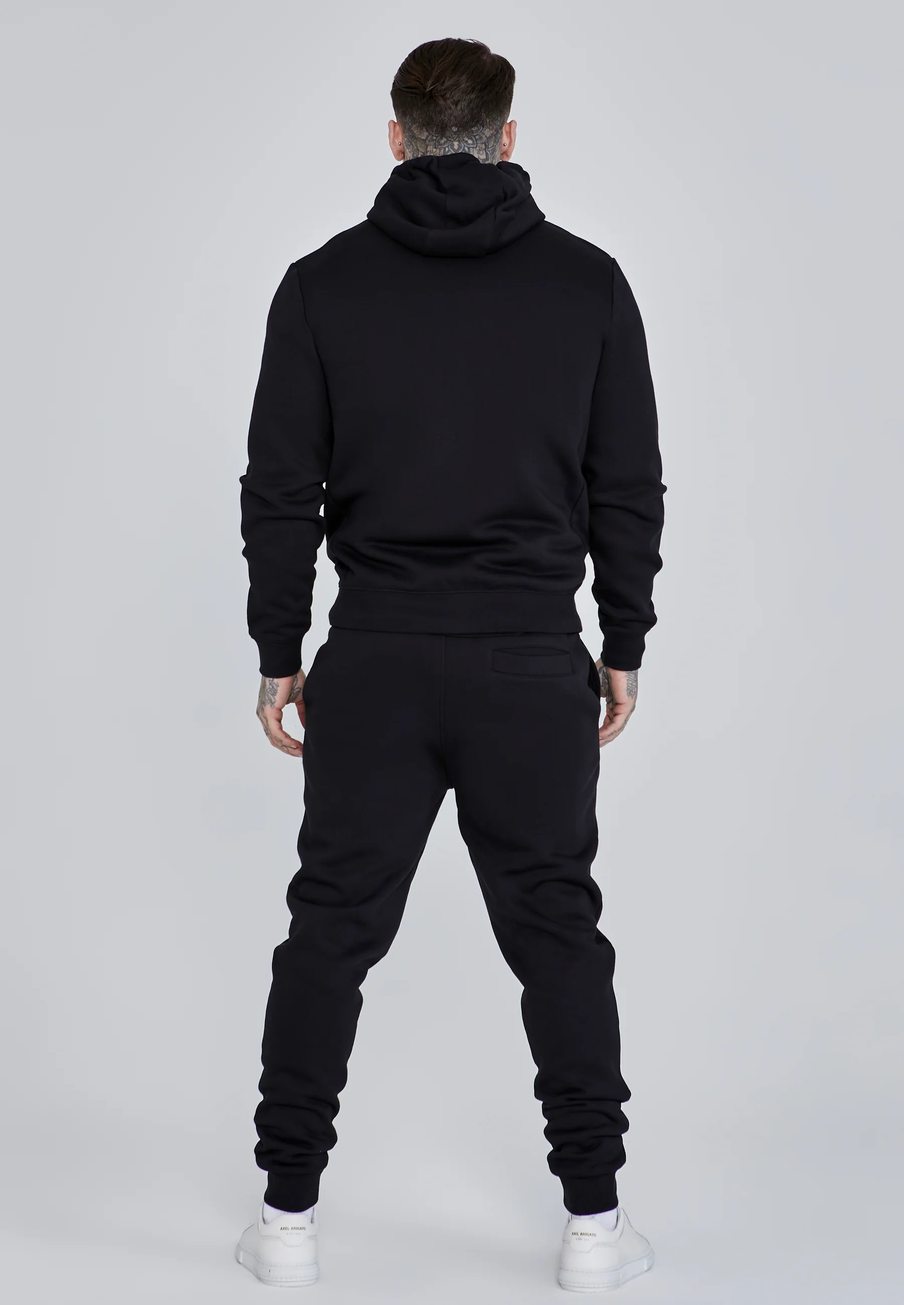 Black Essential Zip Through Funnel Hoodie - Image 5