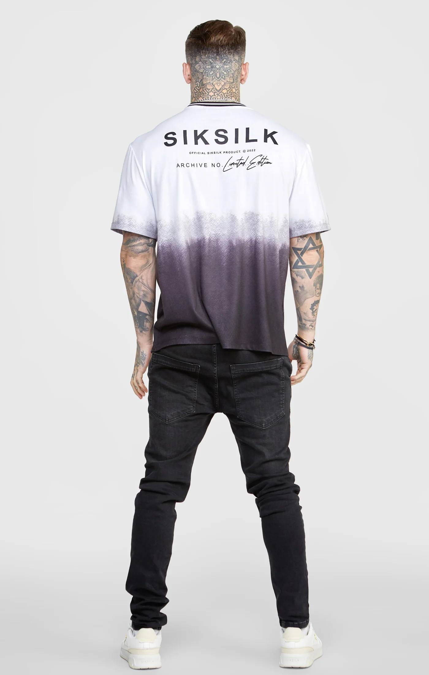 Black Fade Oversized Fit Graphic Print T-Shirt - Image 4