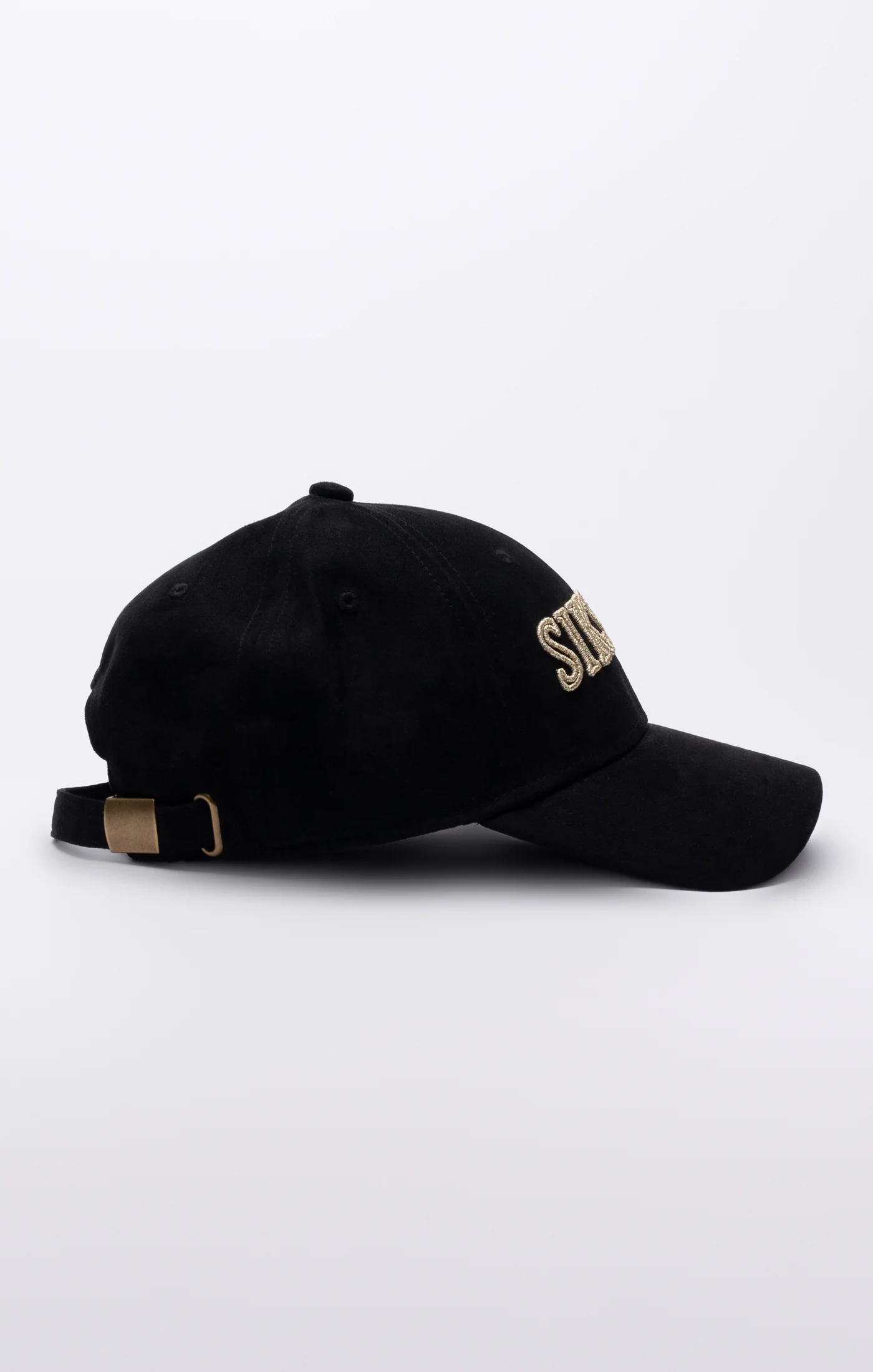 Black Faux Suede Baseball Cap - Image 3