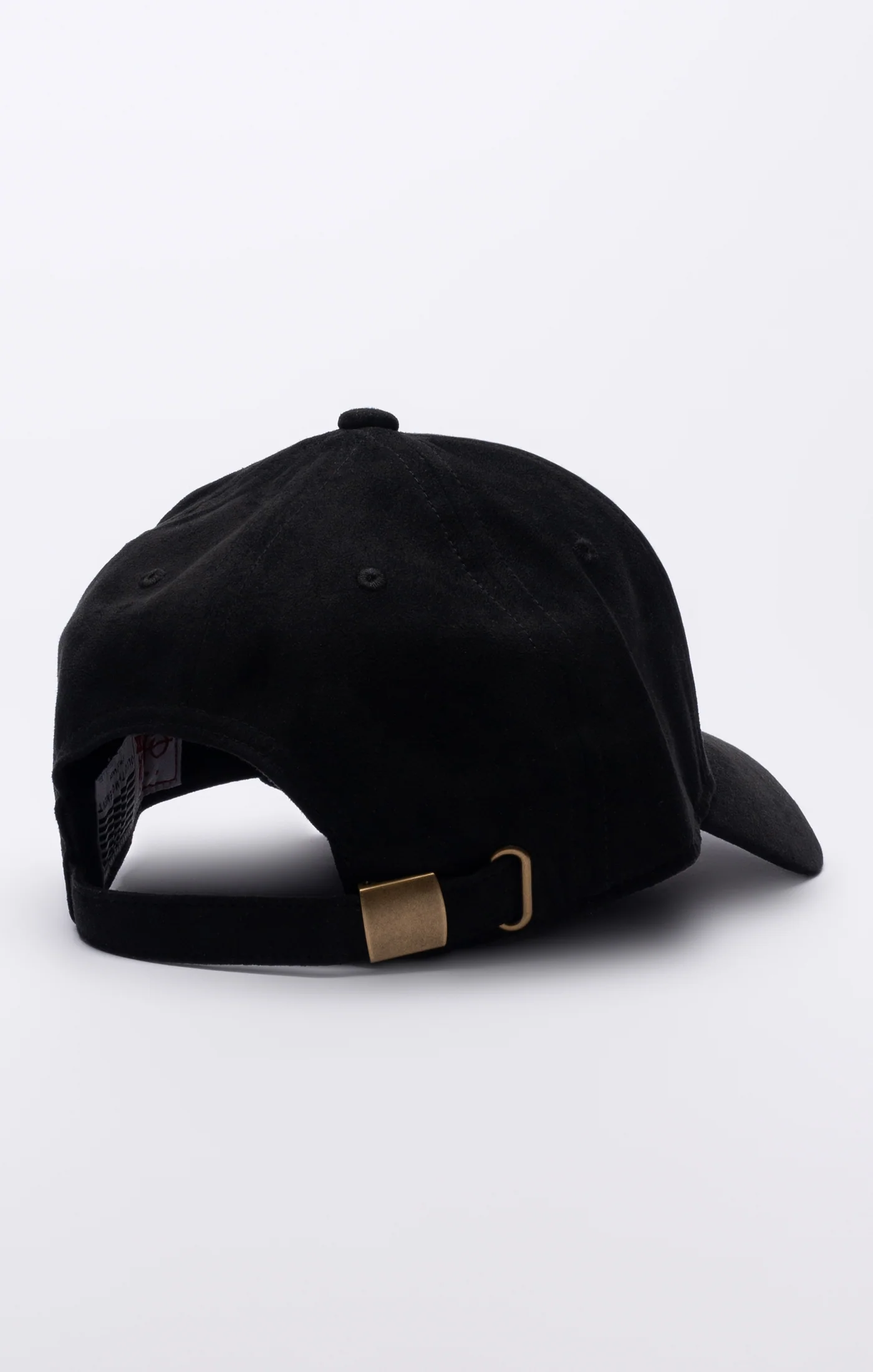 Black Faux Suede Baseball Cap - Image 4