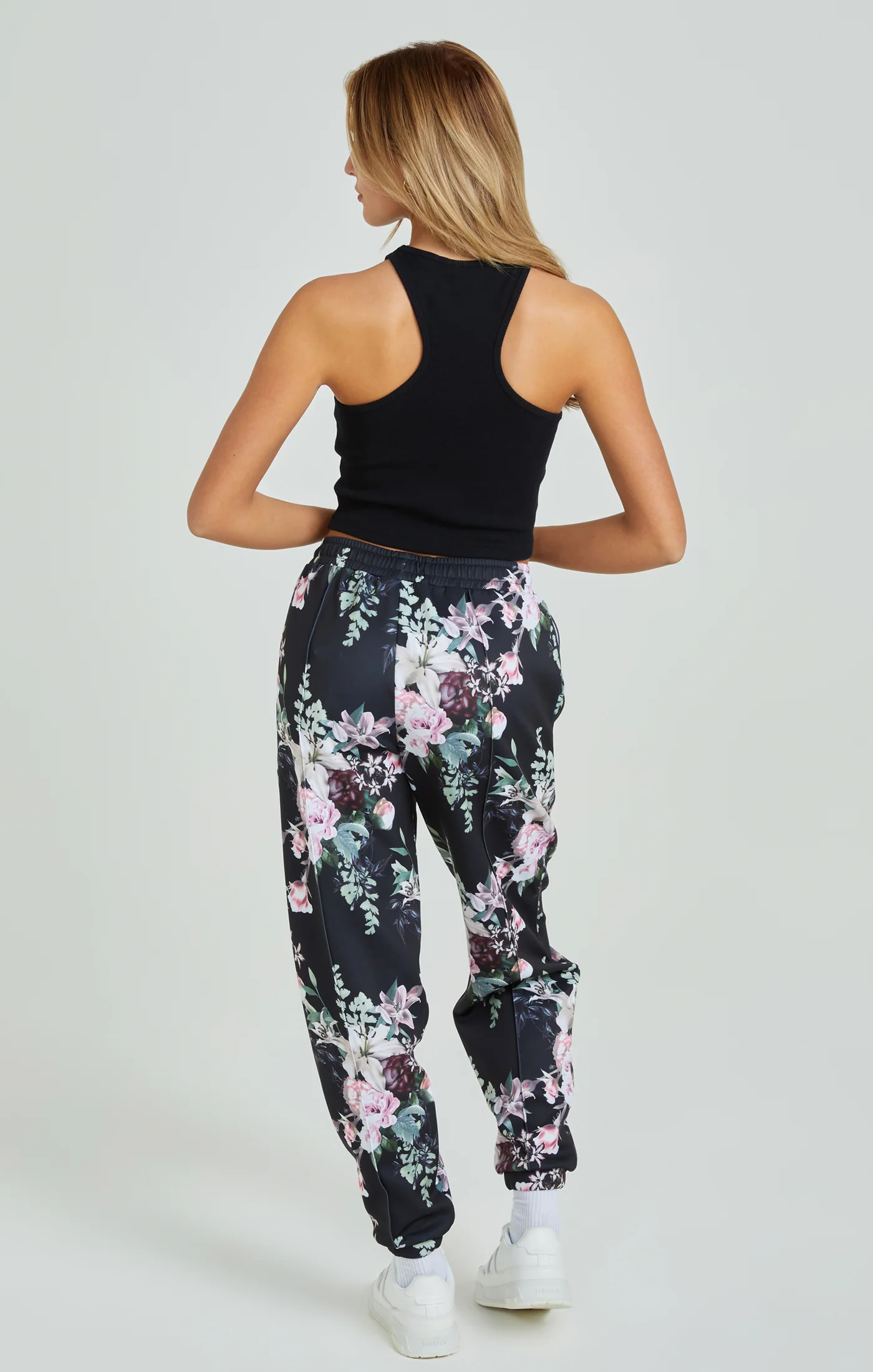 Black Floral Print Oversized Joggers - Image 5