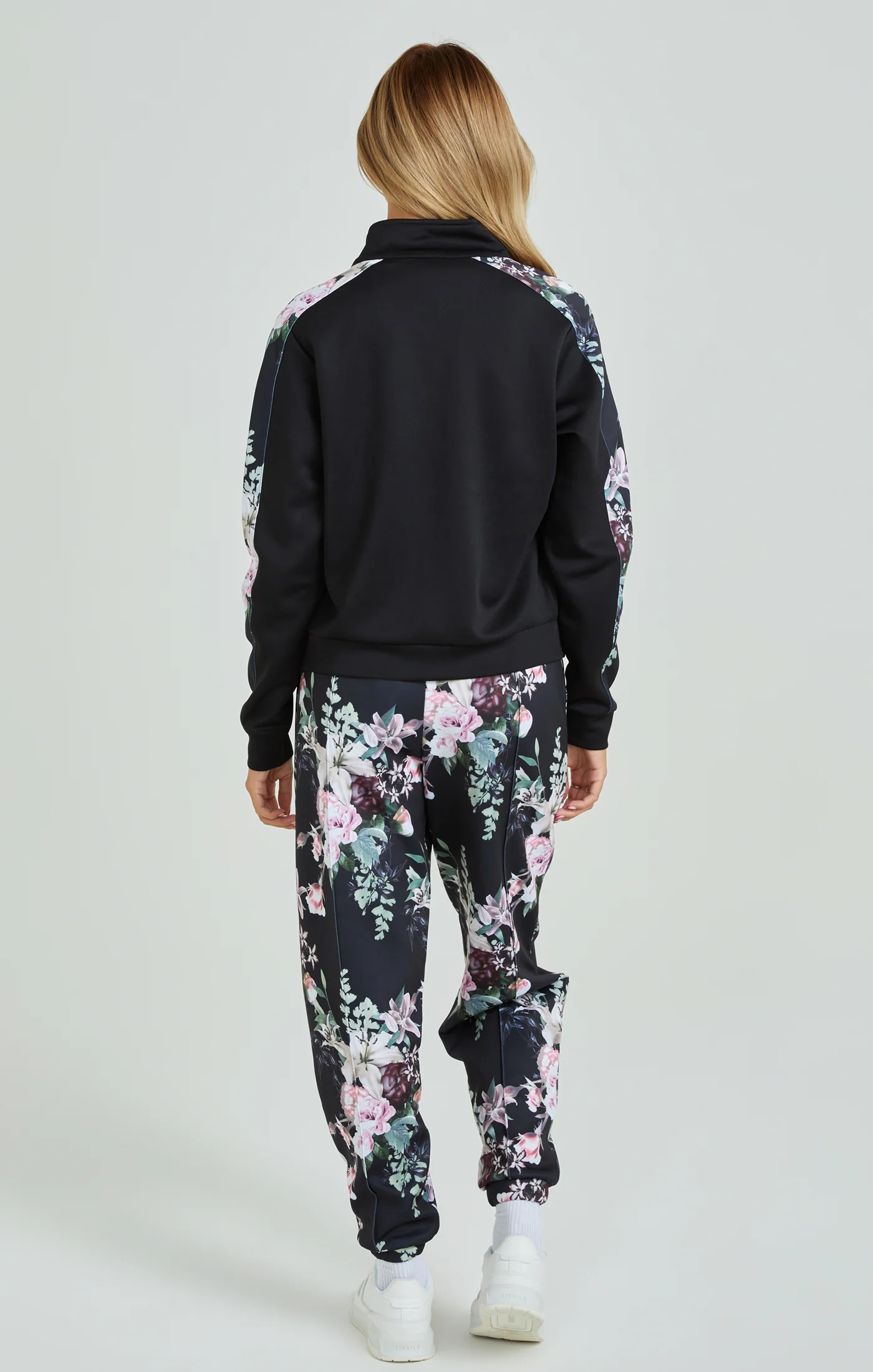 Black Floral Print Track Top - Image 5