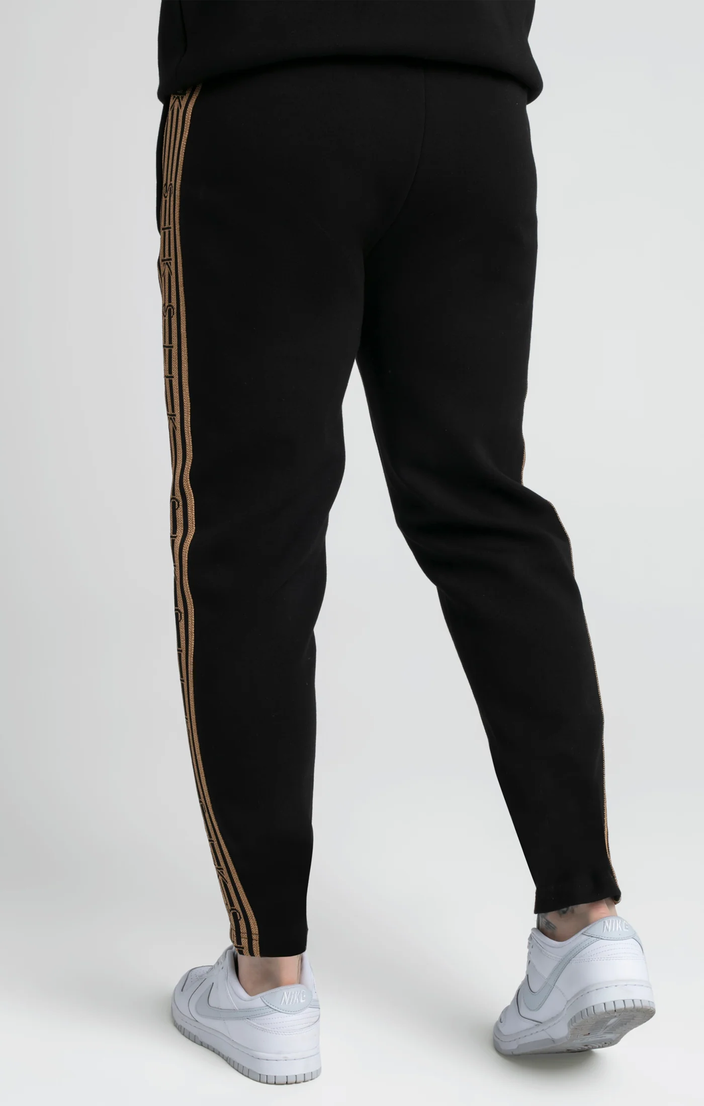 Black, Gold Knitted Tape Track Pant - Image 4