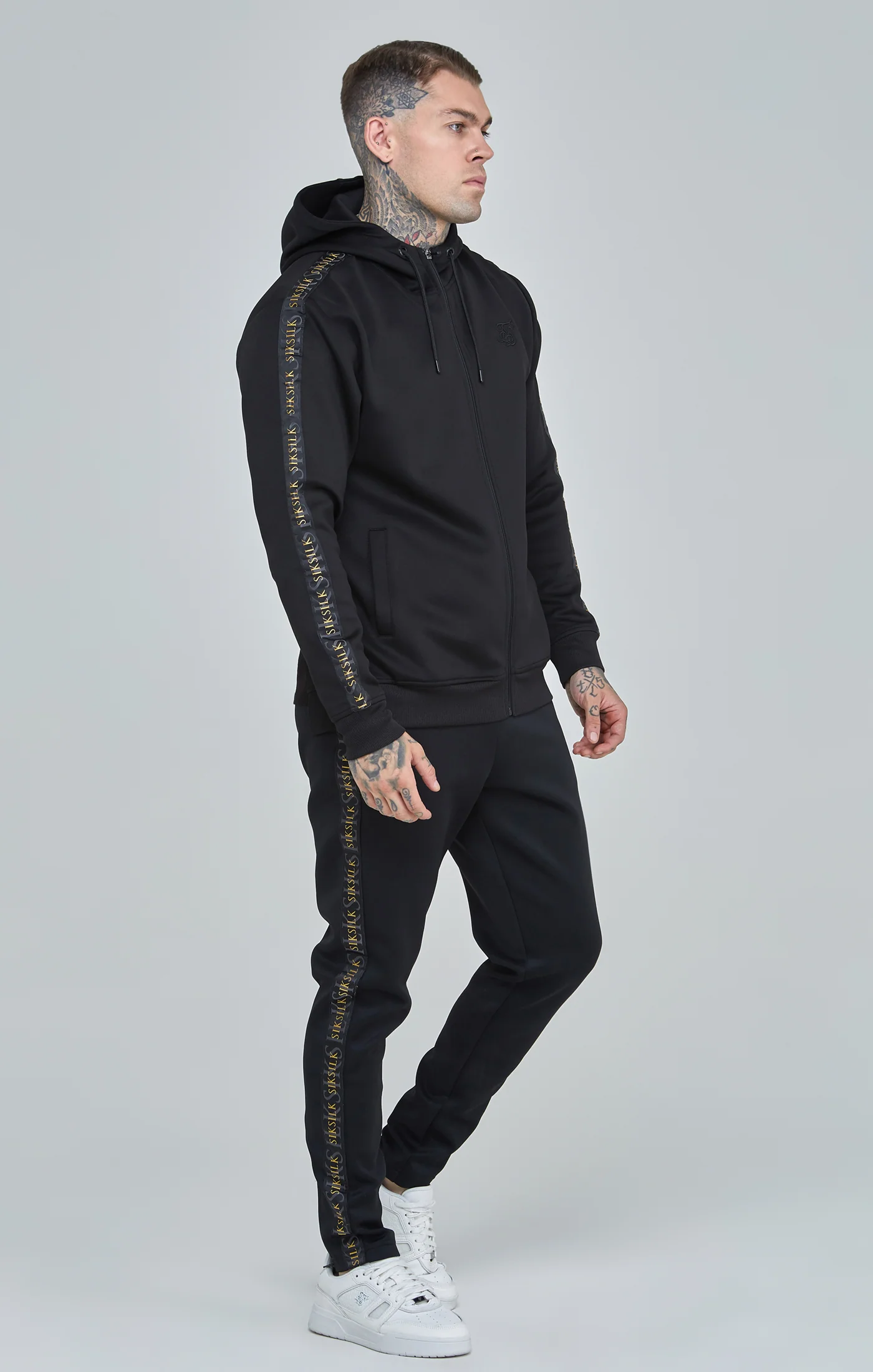 Black Gold Tape Track Pants - Image 2