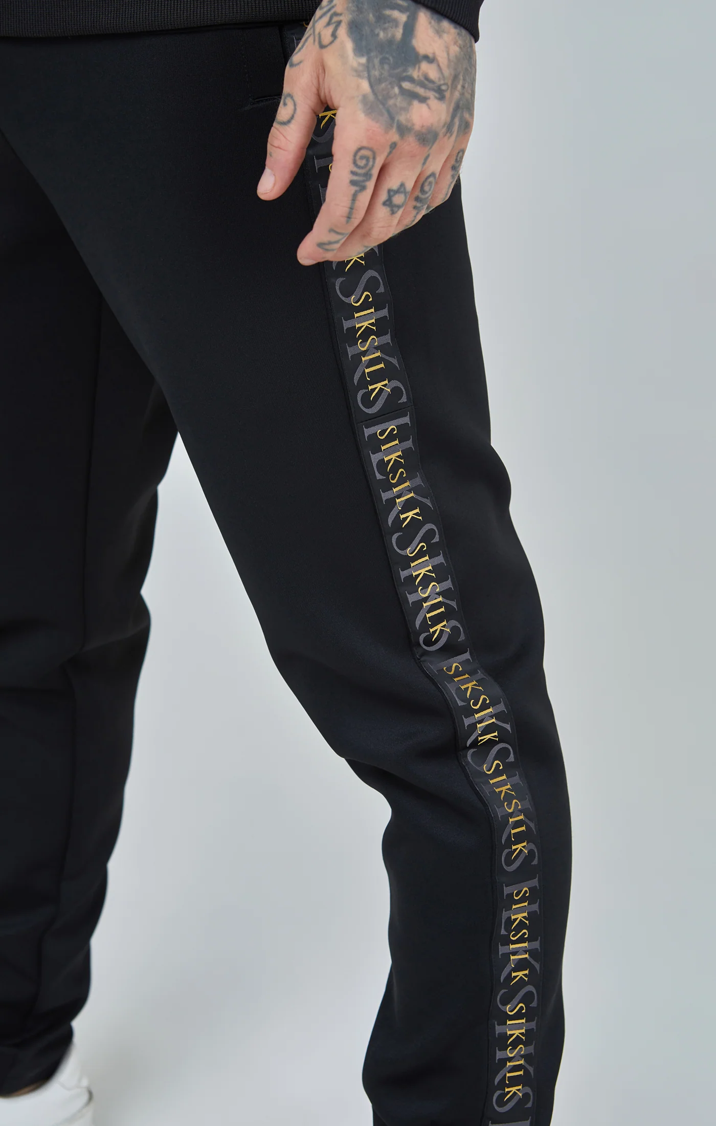 Black Gold Tape Track Pants - Image 6