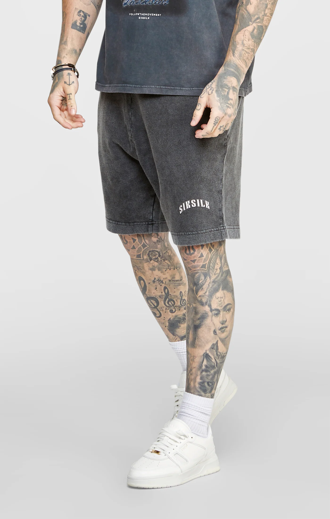 Black Graphic Relaxed Shorts