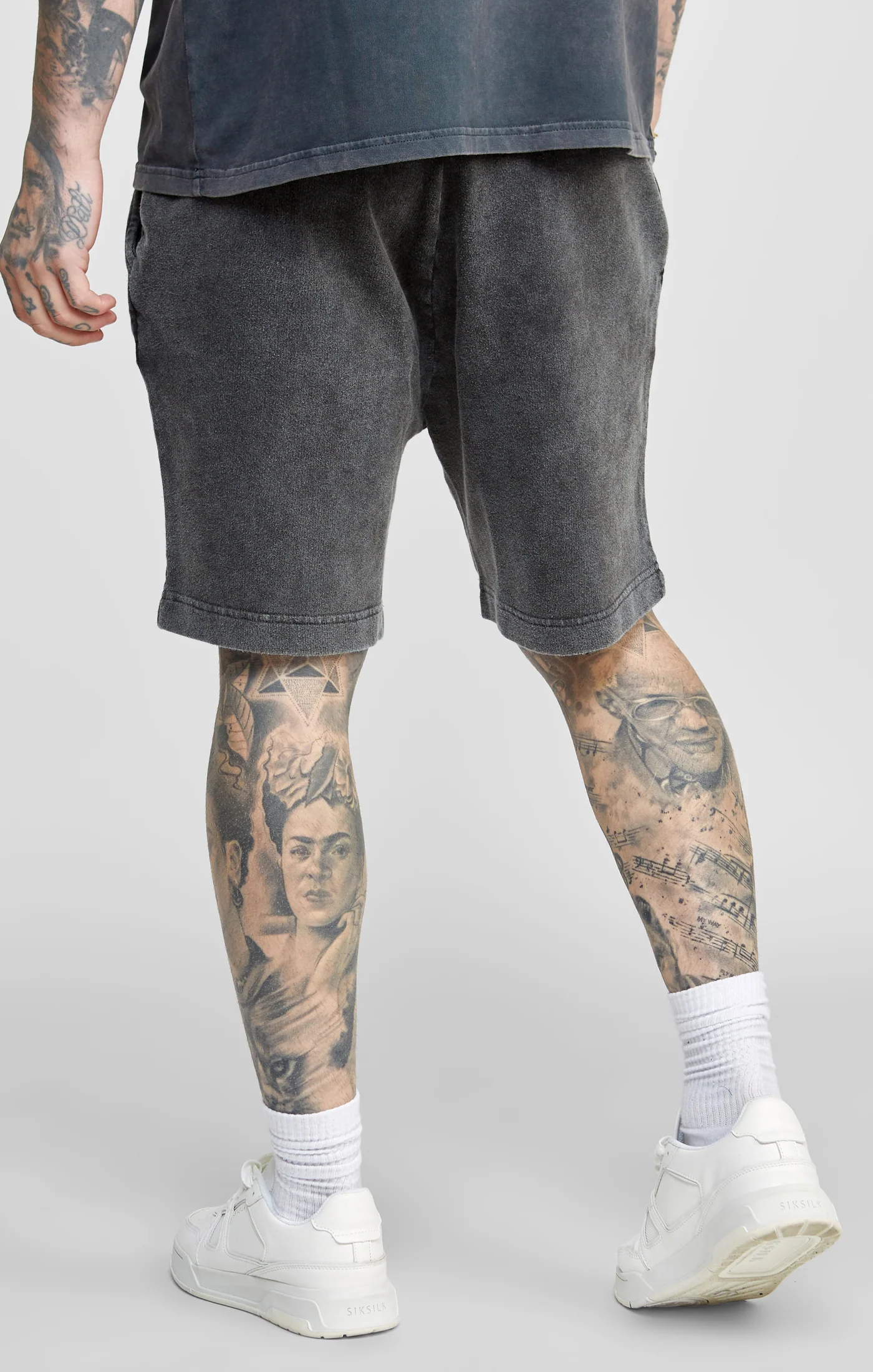 Black Graphic Relaxed Shorts - Image 4
