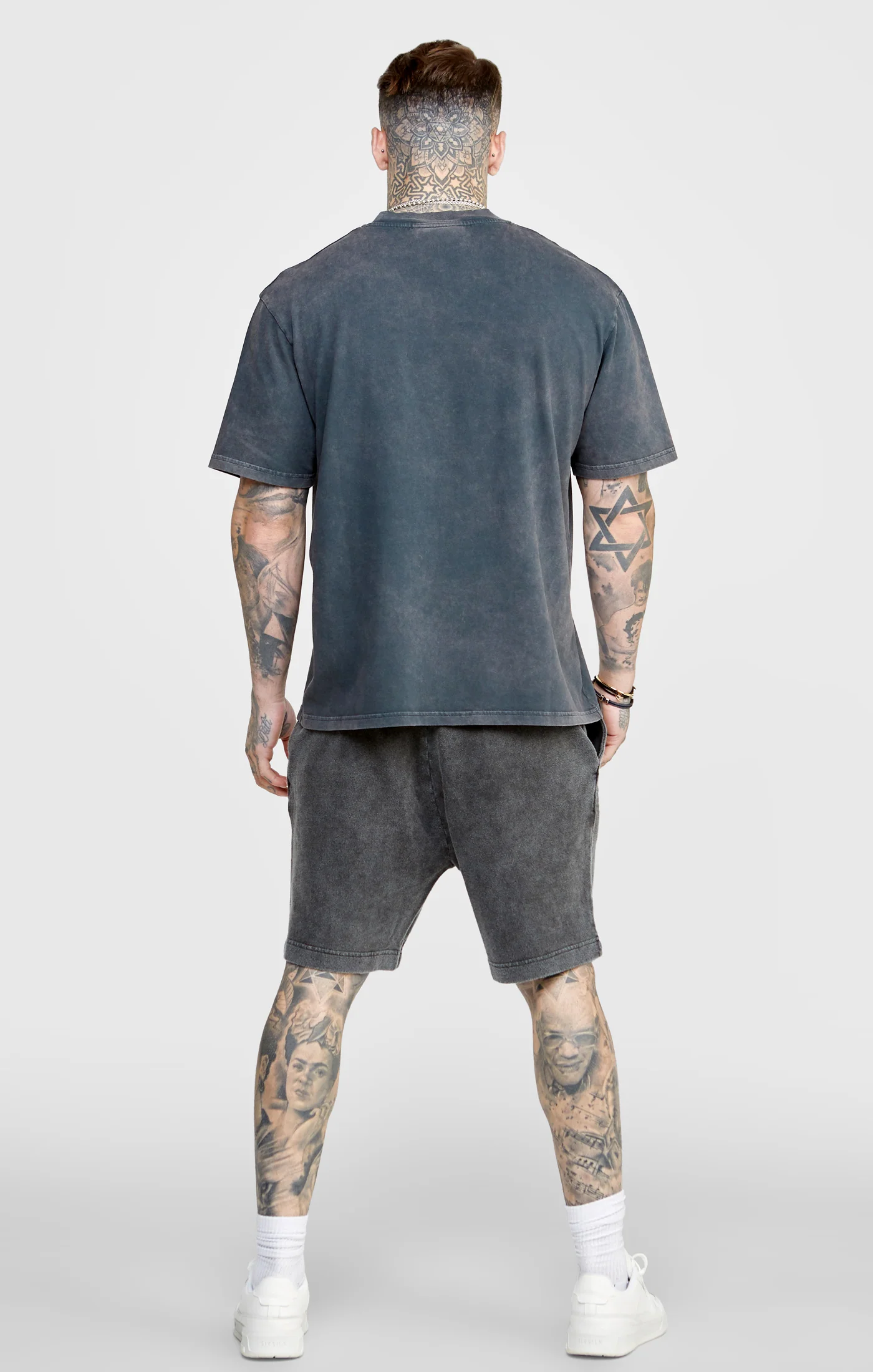 Black Graphic Relaxed Shorts - Image 5