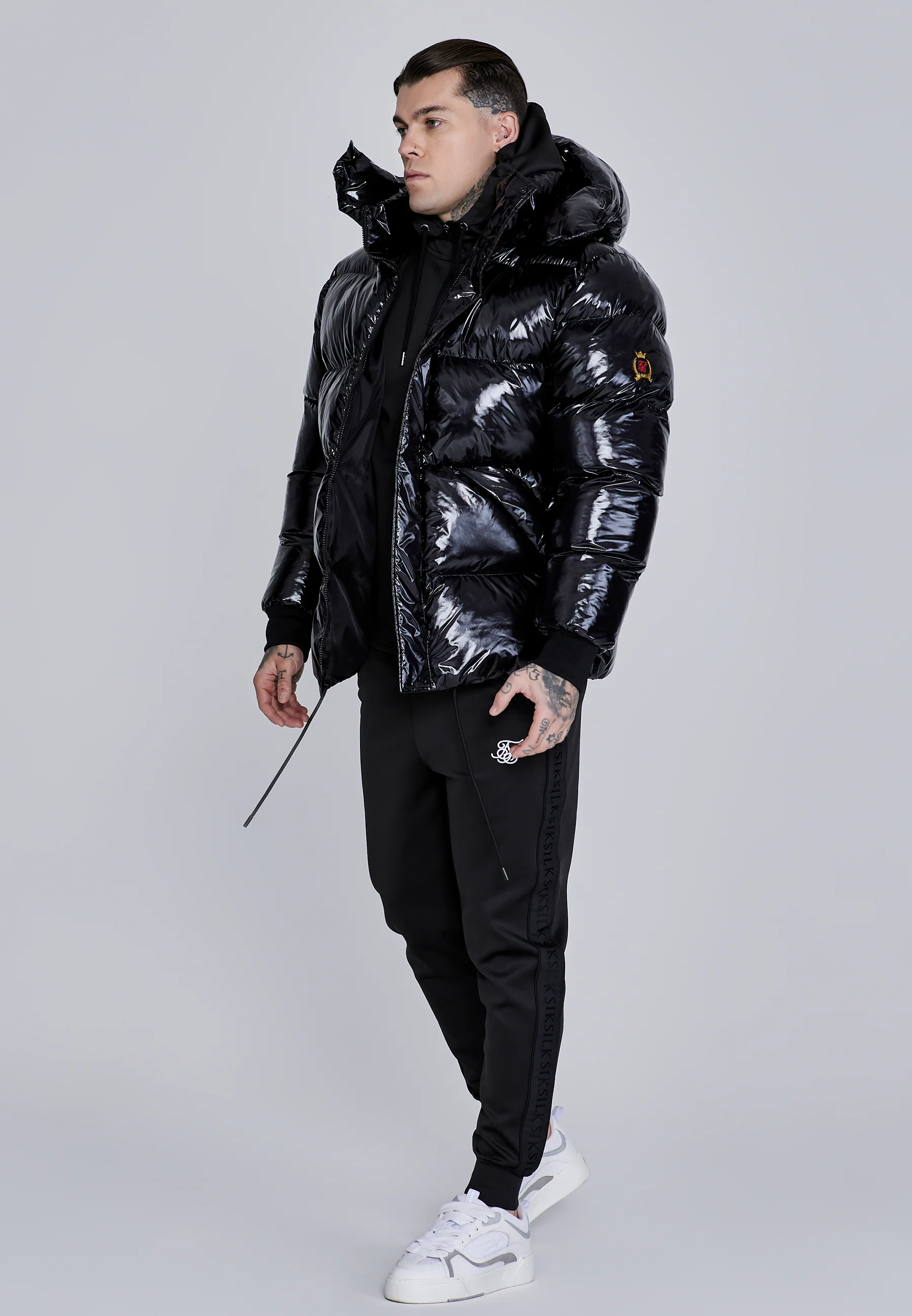 Black High Shine Puffer Jacket - Image 5