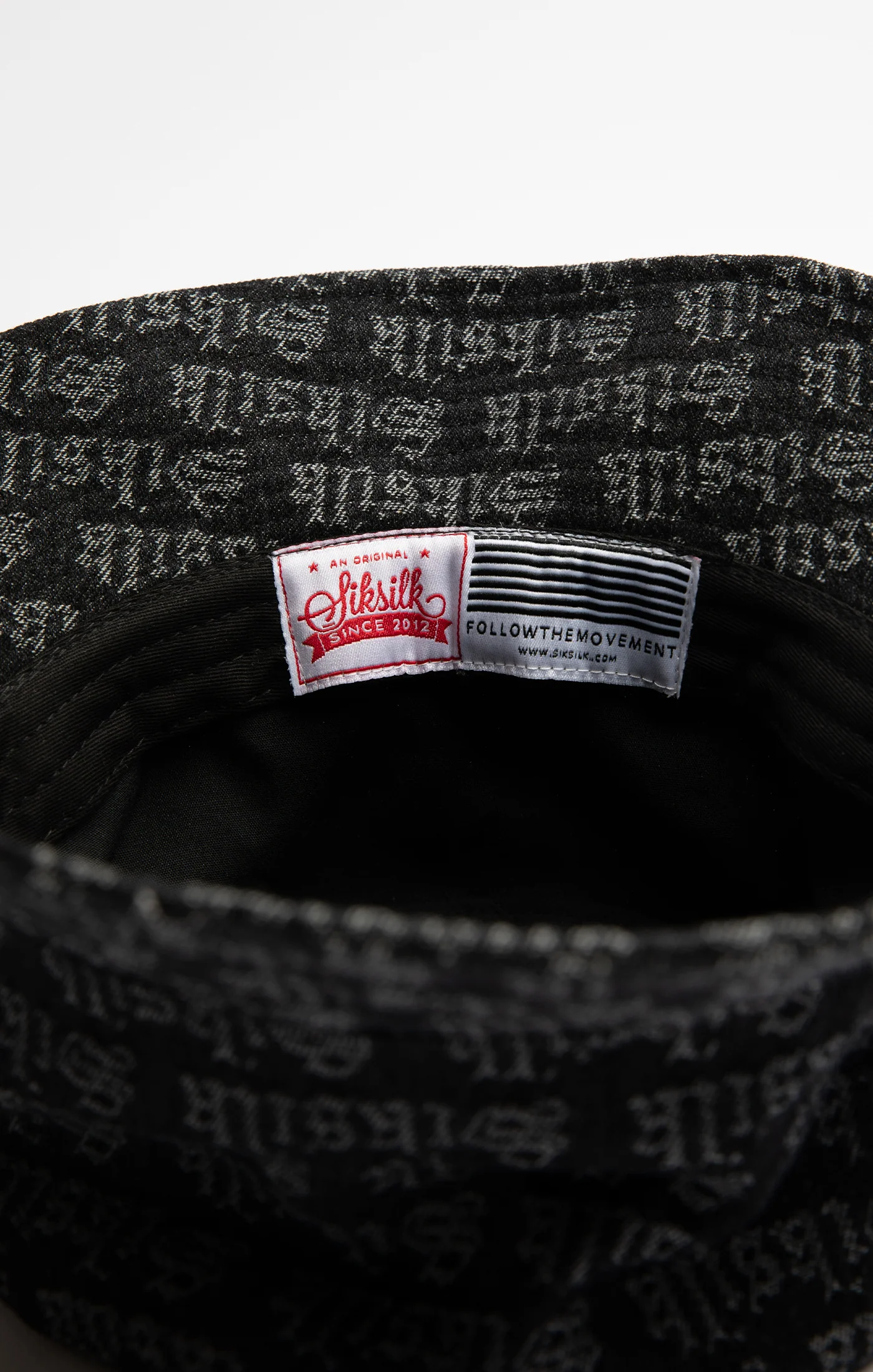 Black Jacquard Denim Bucket Hat - Image 3