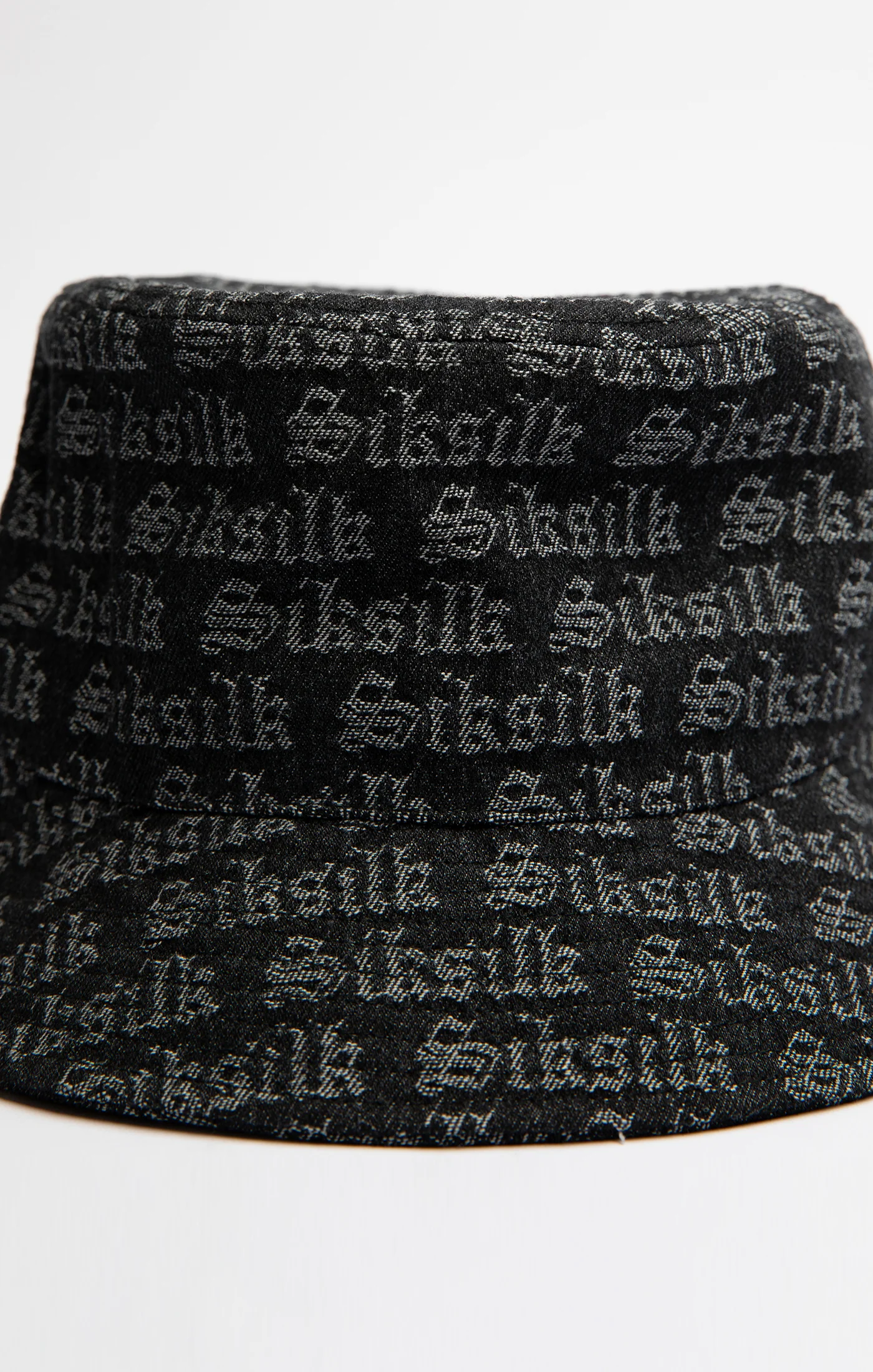 Black Jacquard Denim Bucket Hat - Image 4