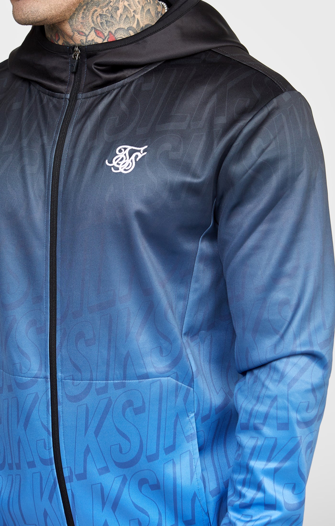 Blue Logo Fade Zip-Thru Hoodie - Image 2
