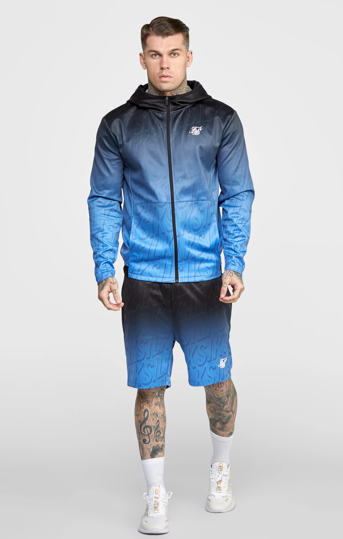 Blue Logo Fade Zip-Thru Hoodie - Image 3