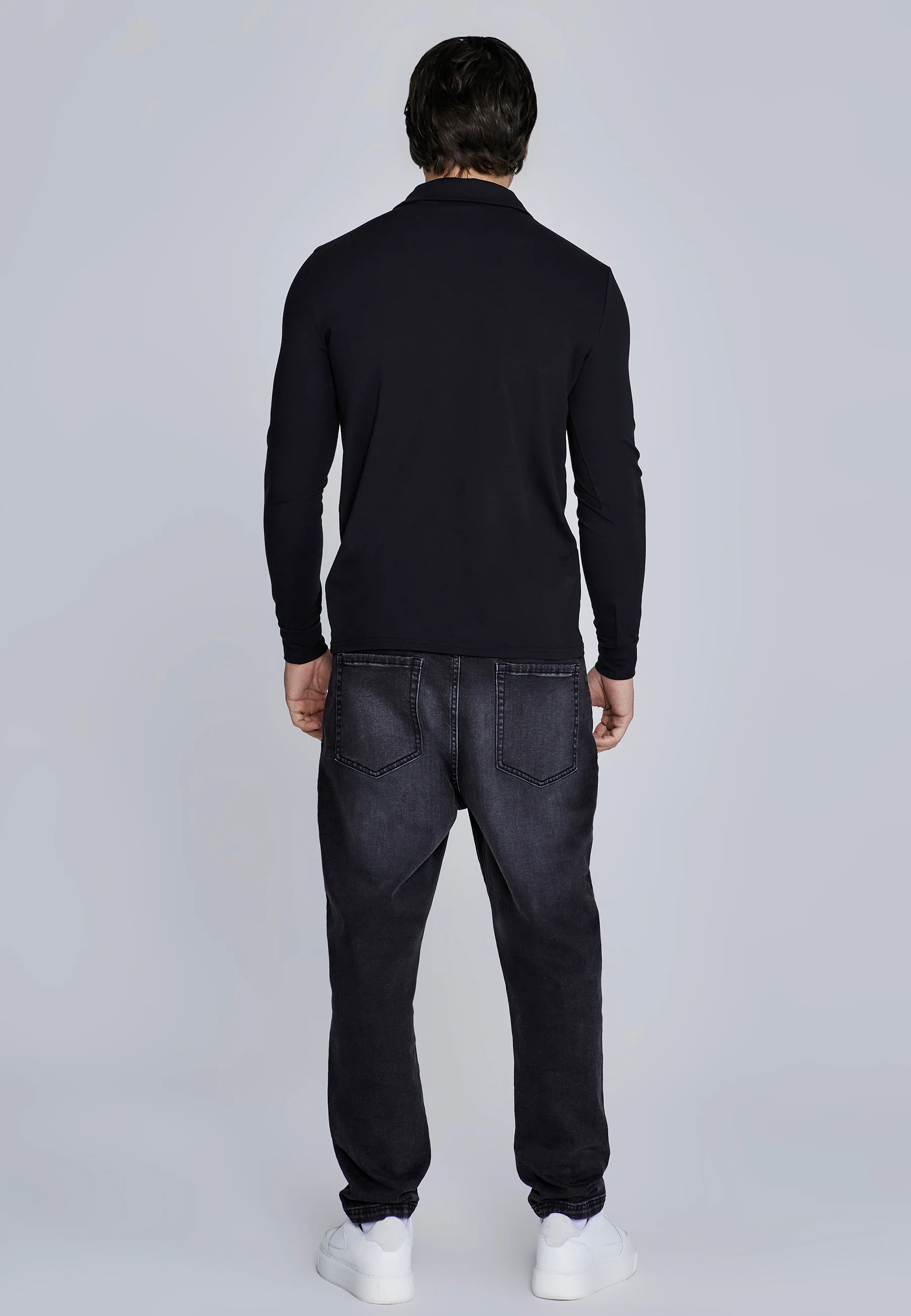 Black Long Sleeve Polo - Image 5