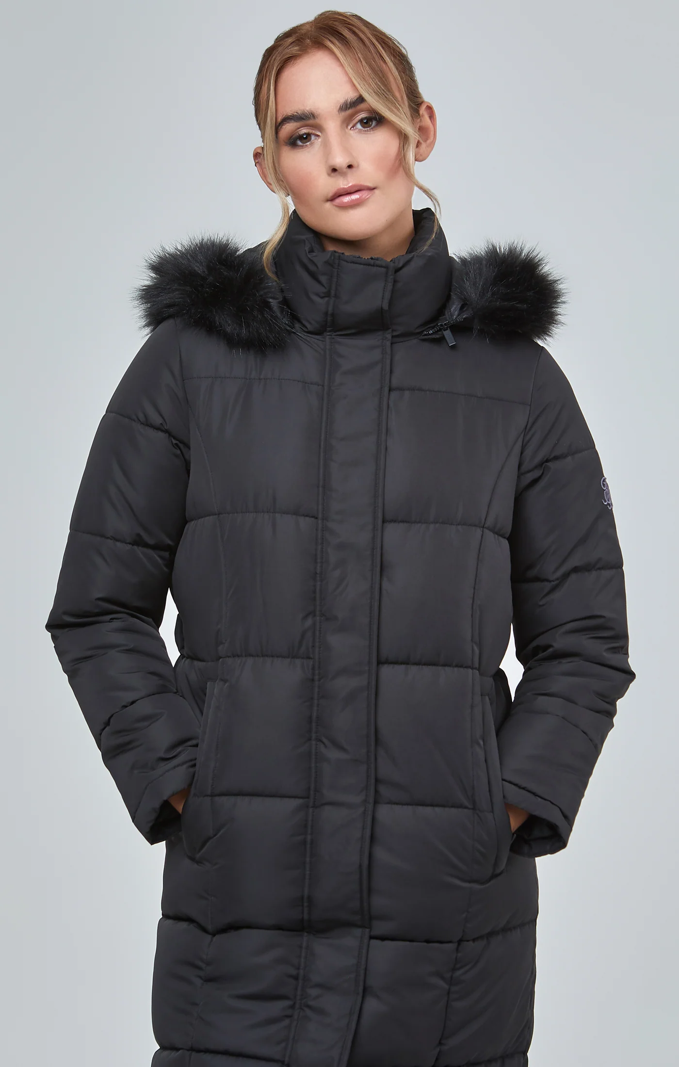 Black Longline Padded Parka - Image 2