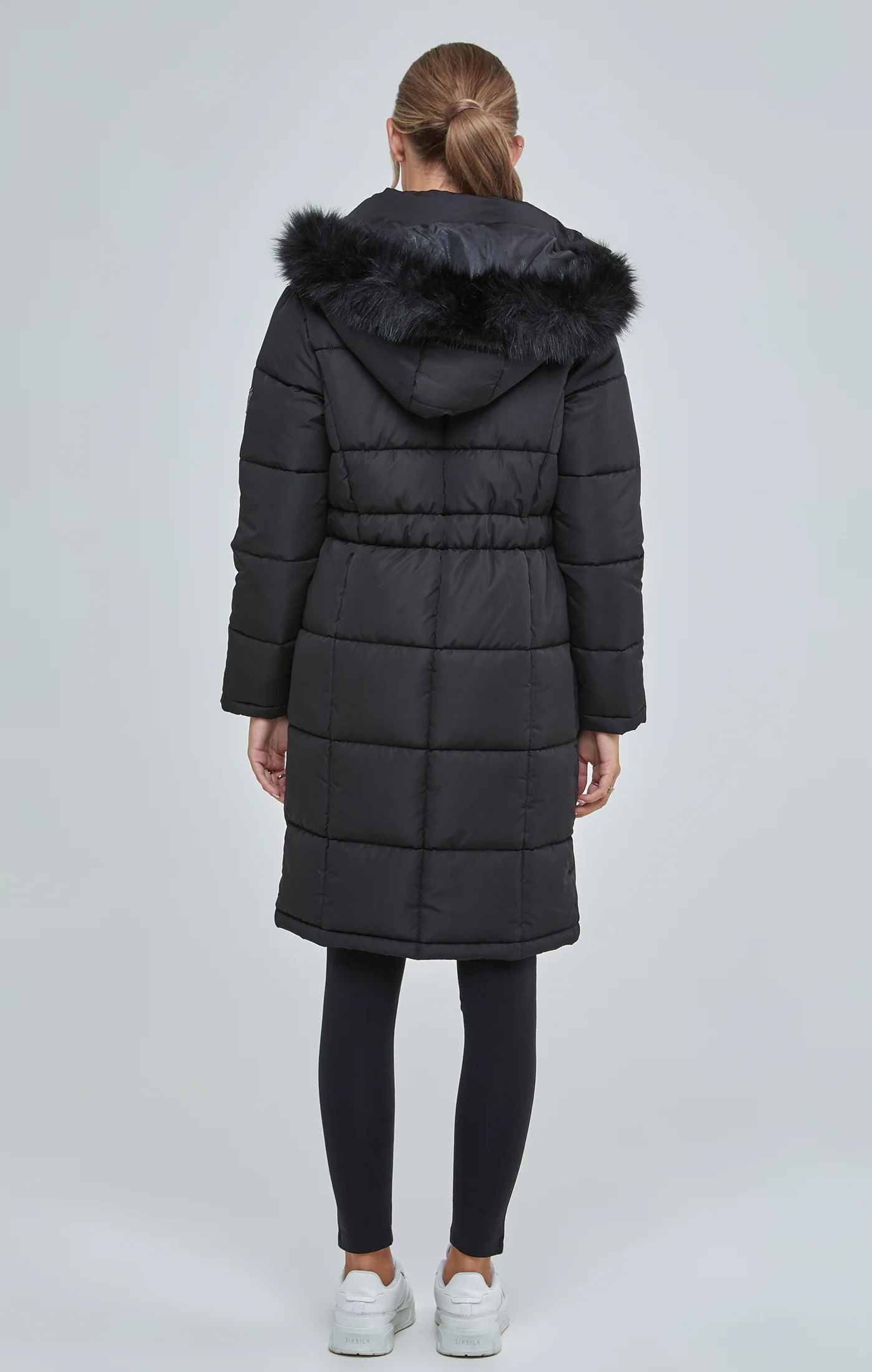 Black Longline Padded Parka - Image 5