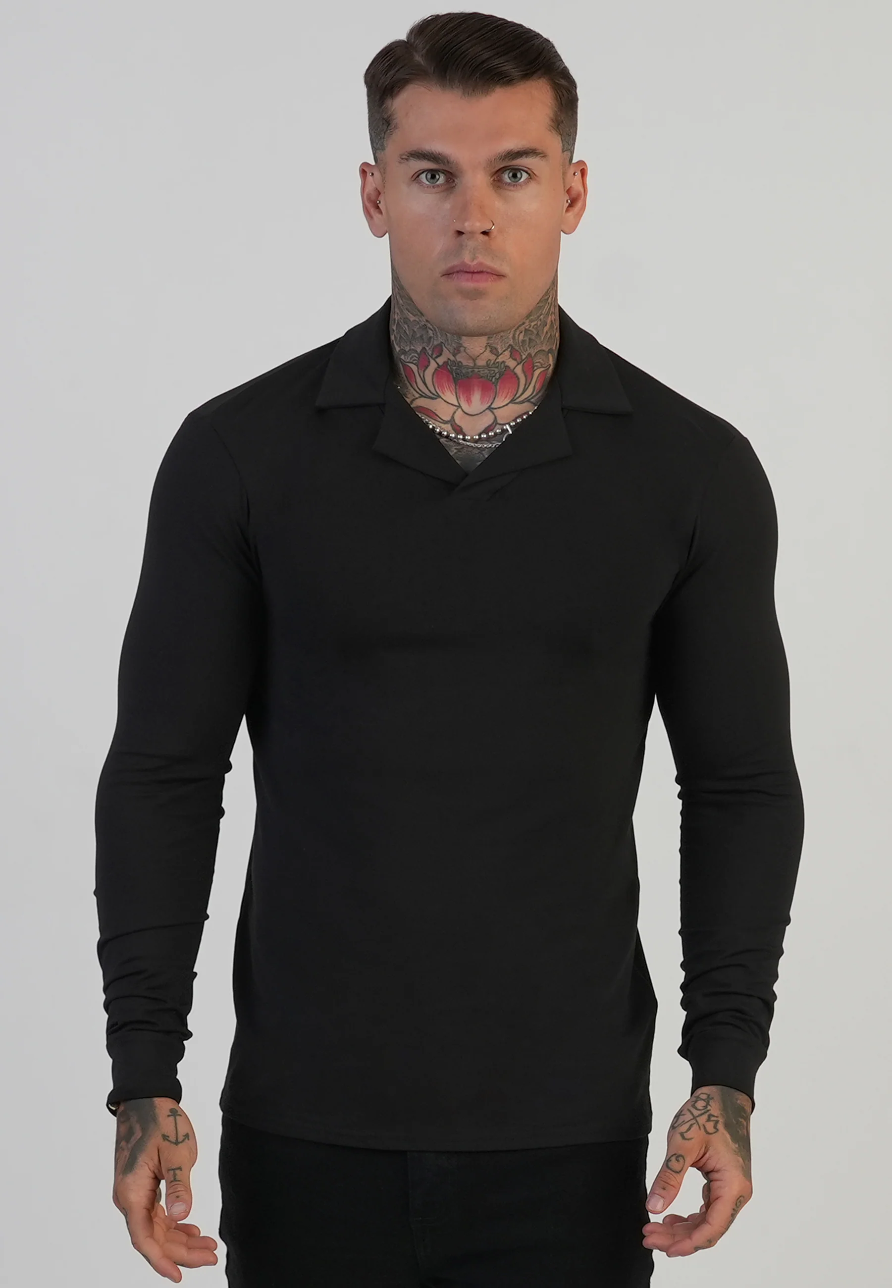 Black LS Revere Polo
