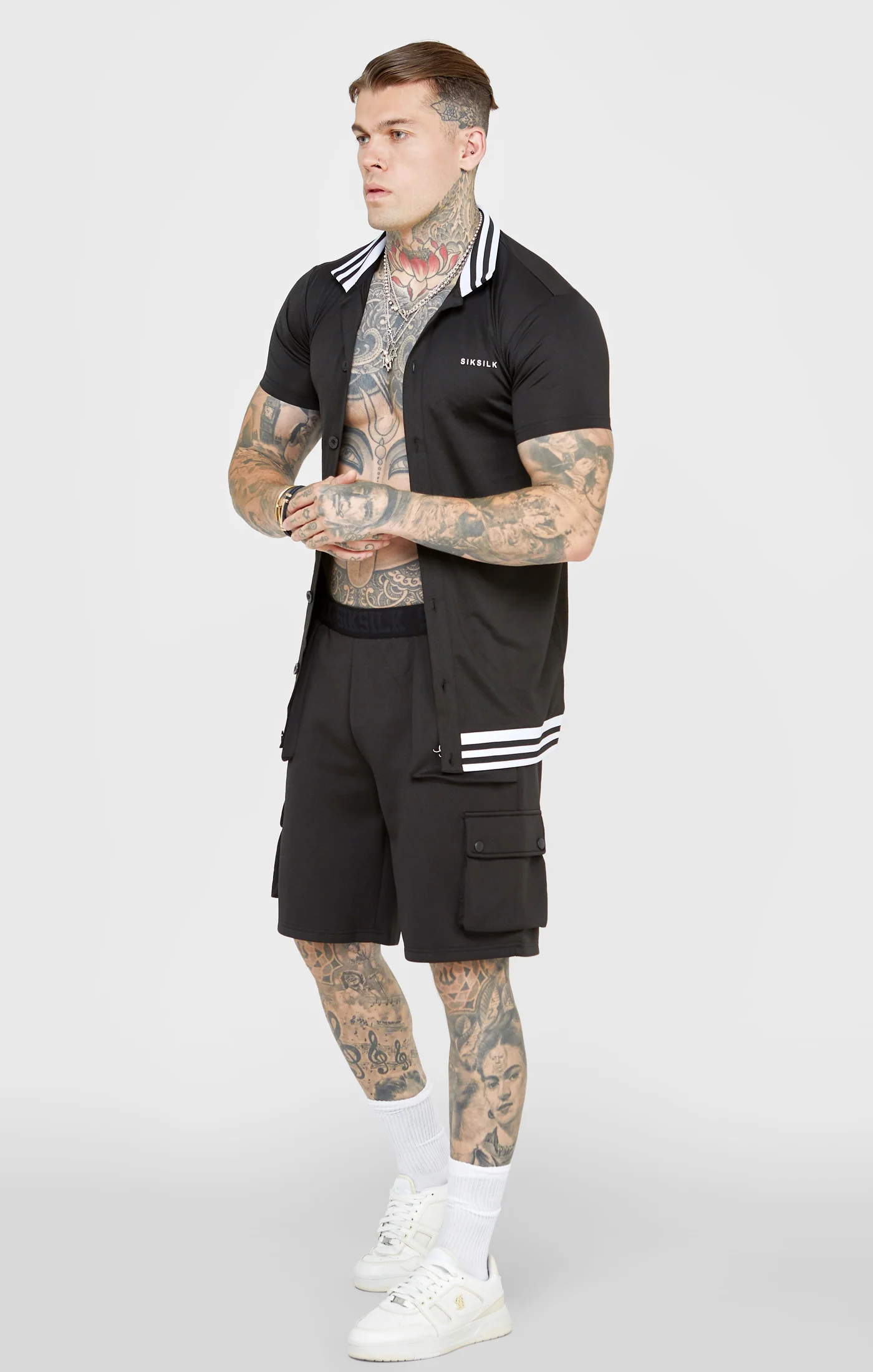 Black Mesh Bowling Shirt - Image 3