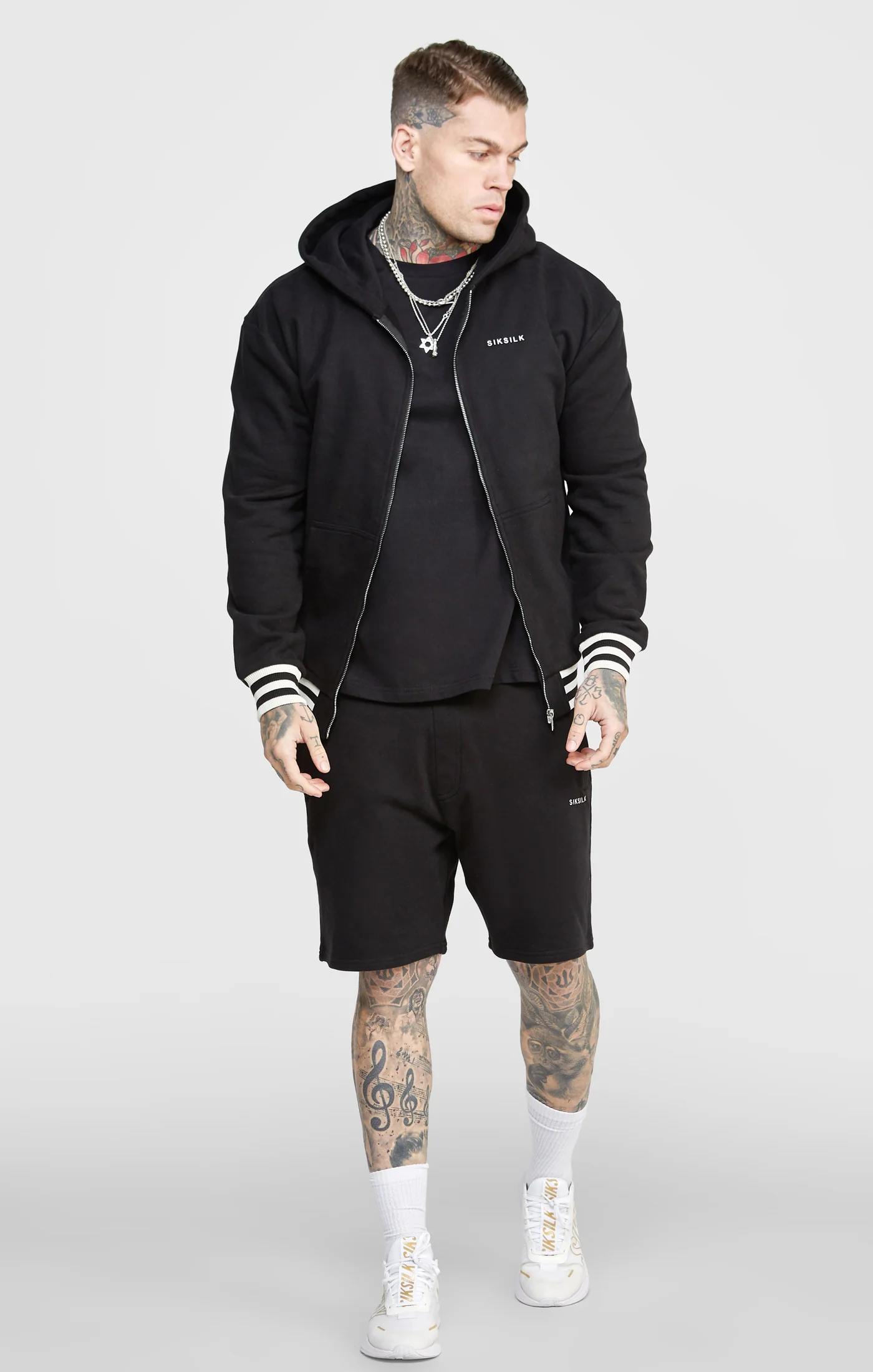 Black Back Logo Zip-Thru Hoodie - Image 3