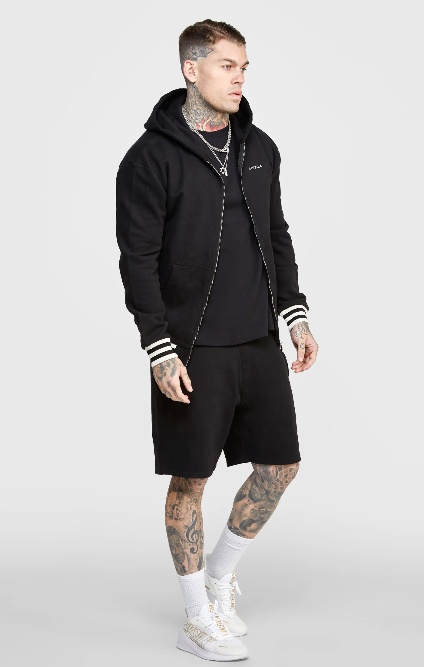 Black Back Logo Zip-Thru Hoodie - Image 4